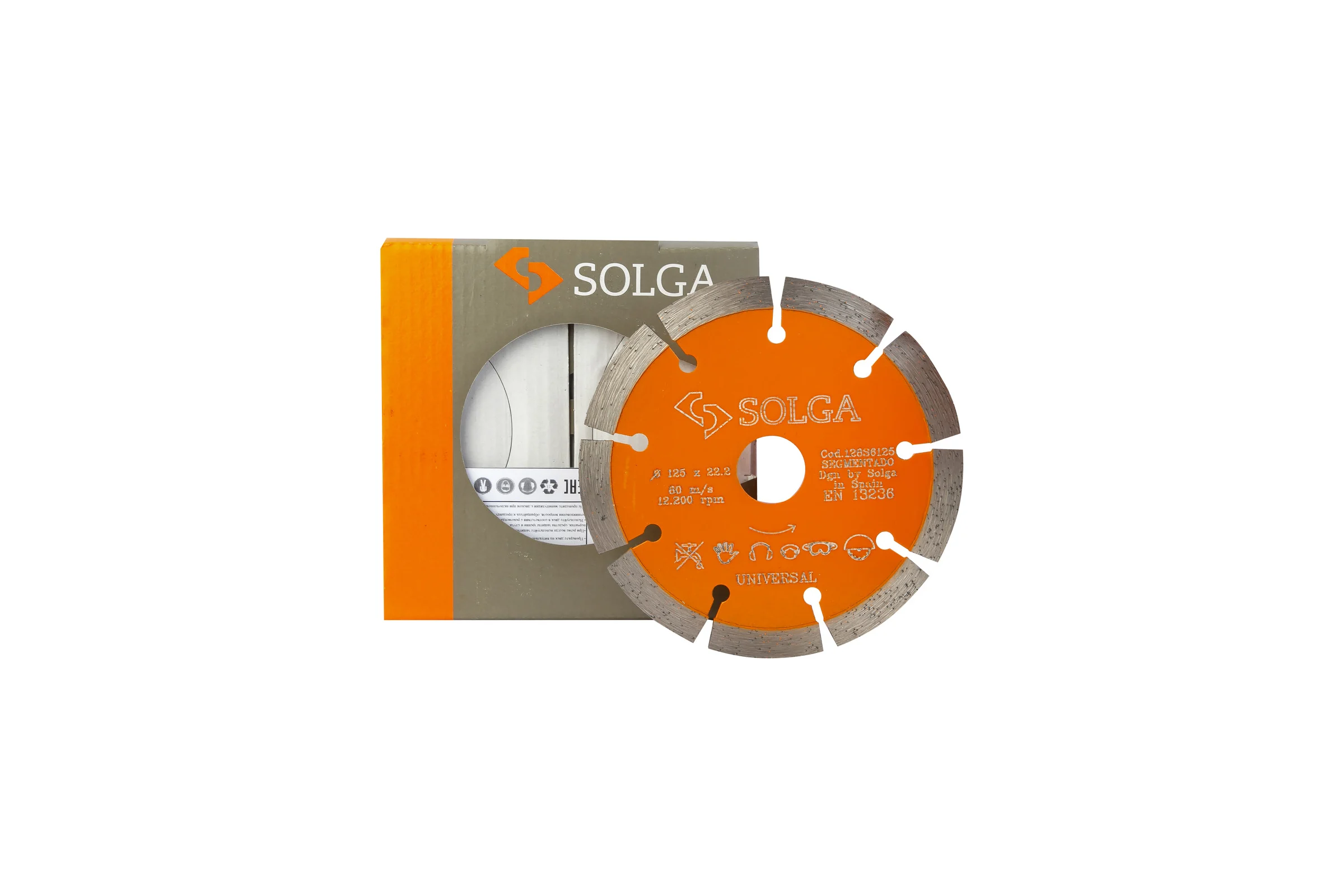 Диск алмазный сегментный Basic Universal по железобетону 125х22.23 мм Solga Diamant 128S6125