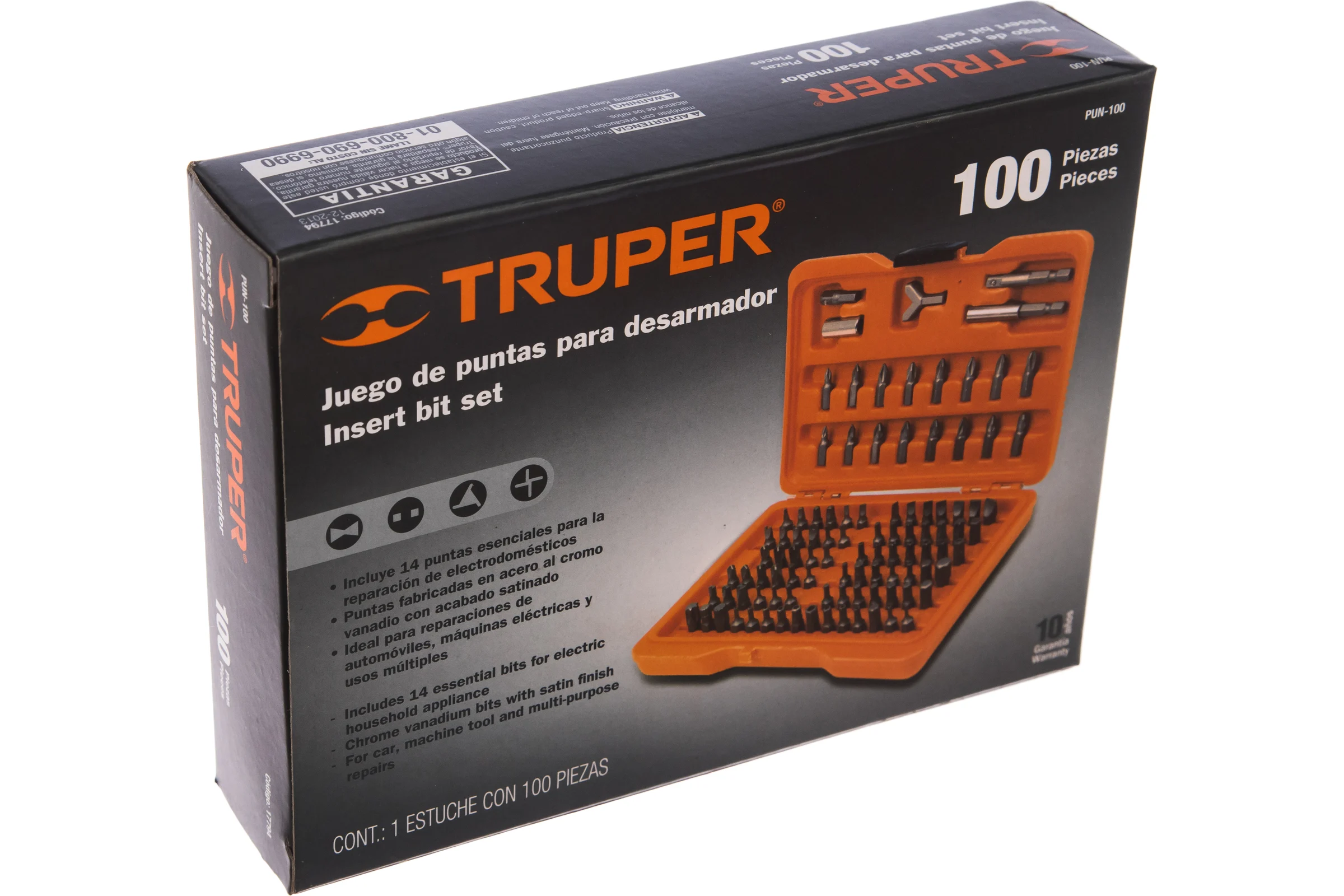 Набор бит в пластиковом боксе 100 шт. Truper PUN-100 17794