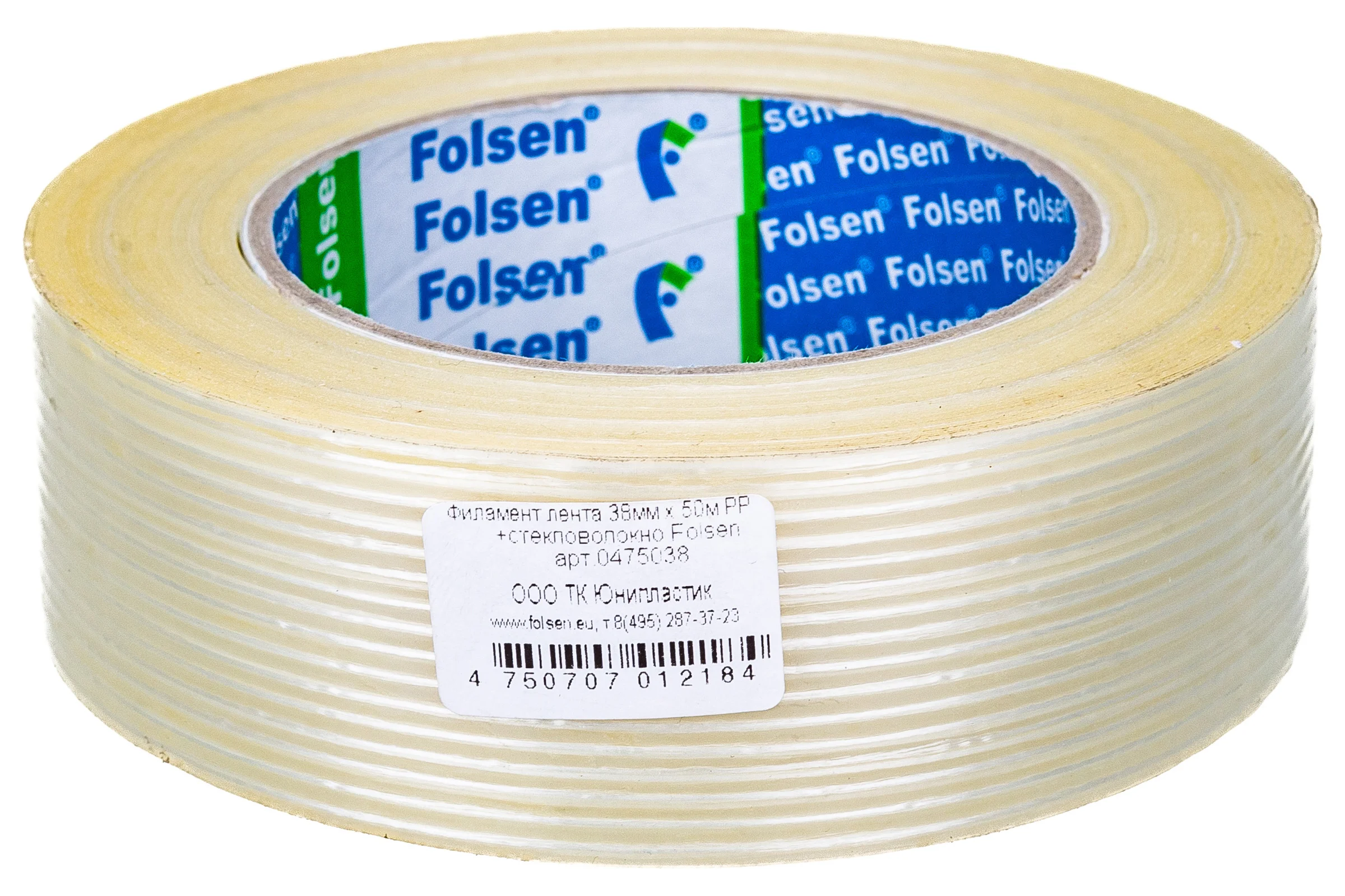 Филамент лента  FOLSEN 38мм х 50м, 120мкм, продольное армир-е 0475038