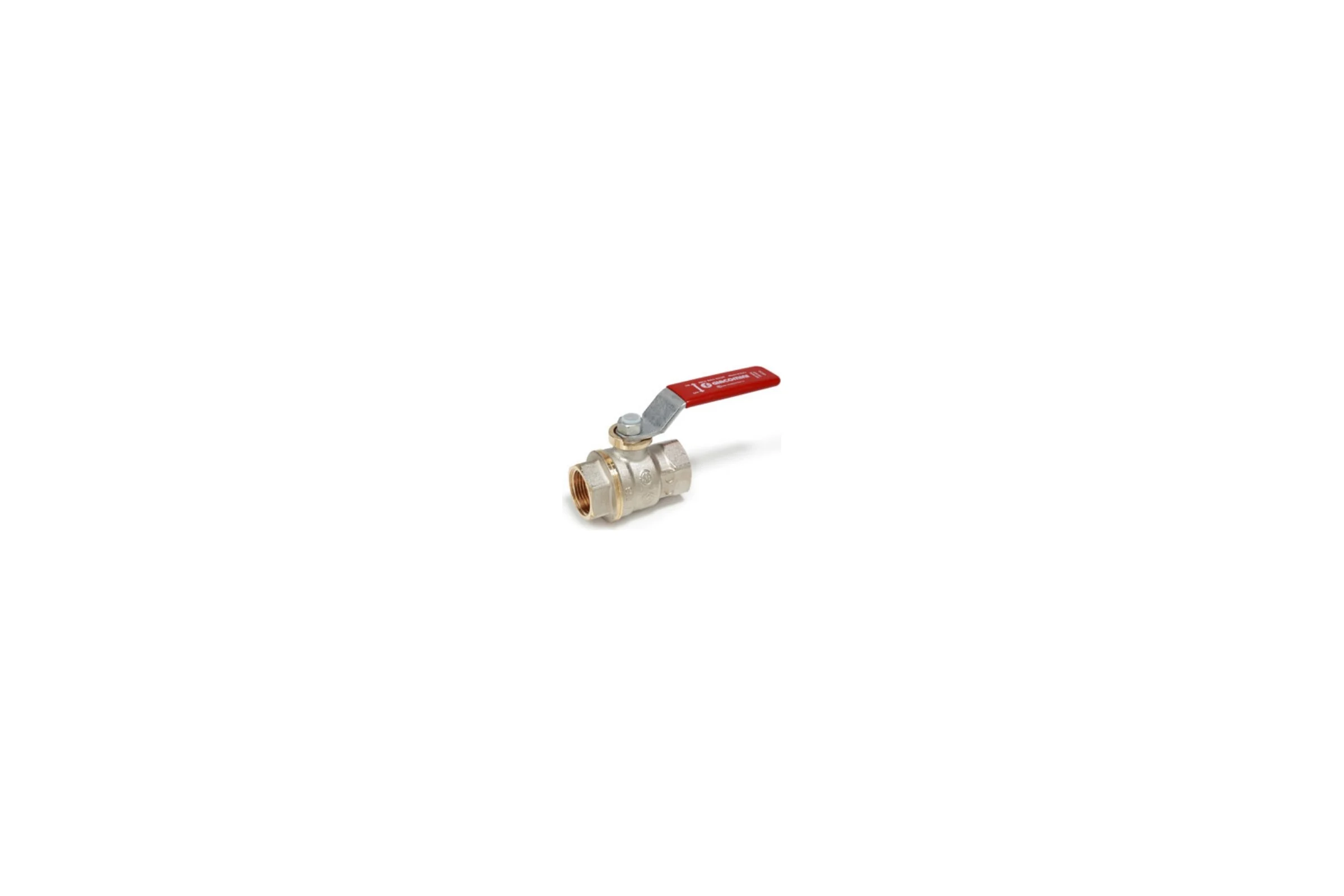 Шаровой кран Giacomini R910, DADO, 3/4, ВВ, ручка-рычаг красный, никелированный R910X024