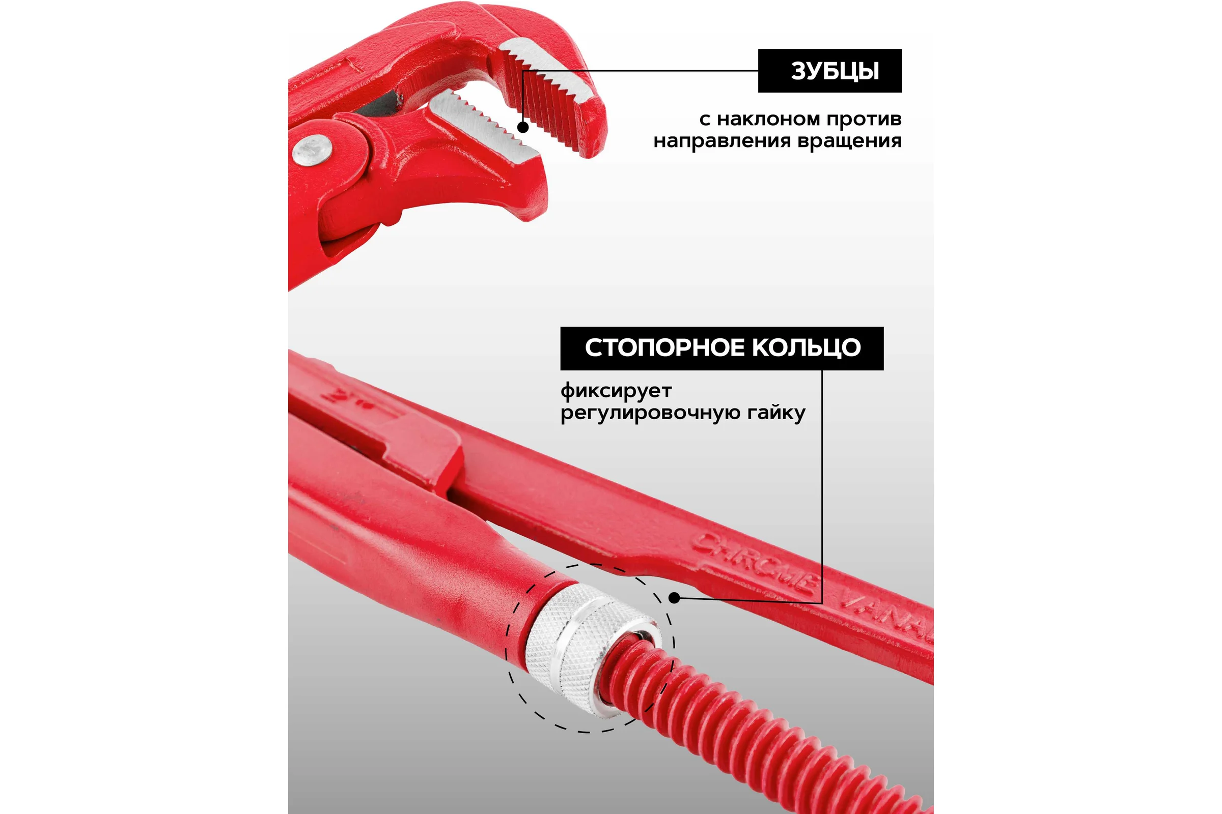 Газовый ключ Forcekraft 2" 90 градусов, захват 100 мм FK-684S22(26492)