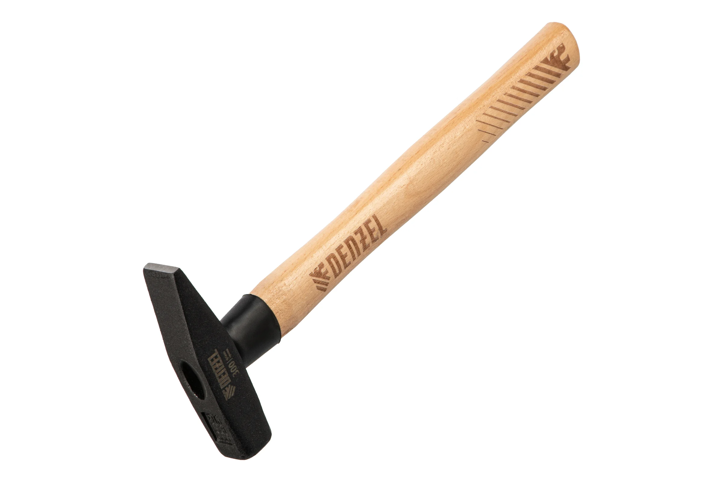 Слесарный молоток Denzel 300 г, кованый квадратный боек, буковая рукоятка 10427