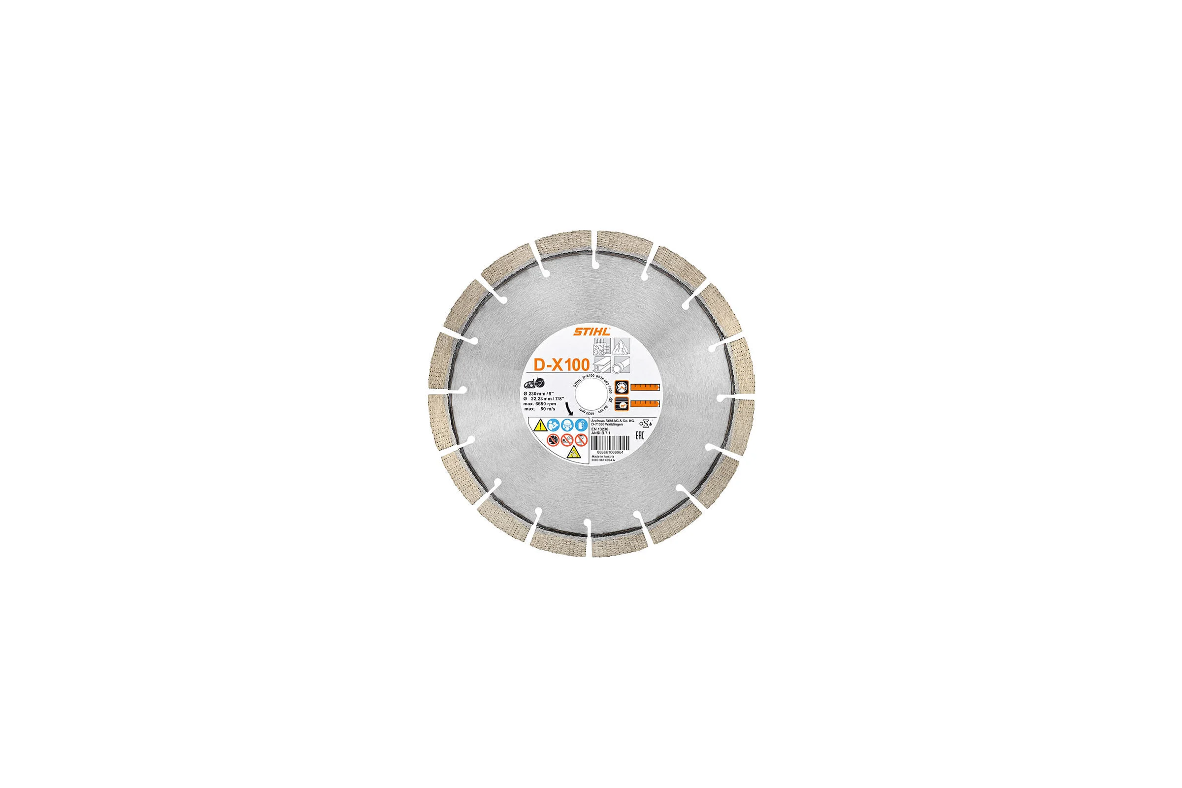 Алмазный отрезной круг, X 100 230 мм DE/FR/GB Stihl 0835-092-7000