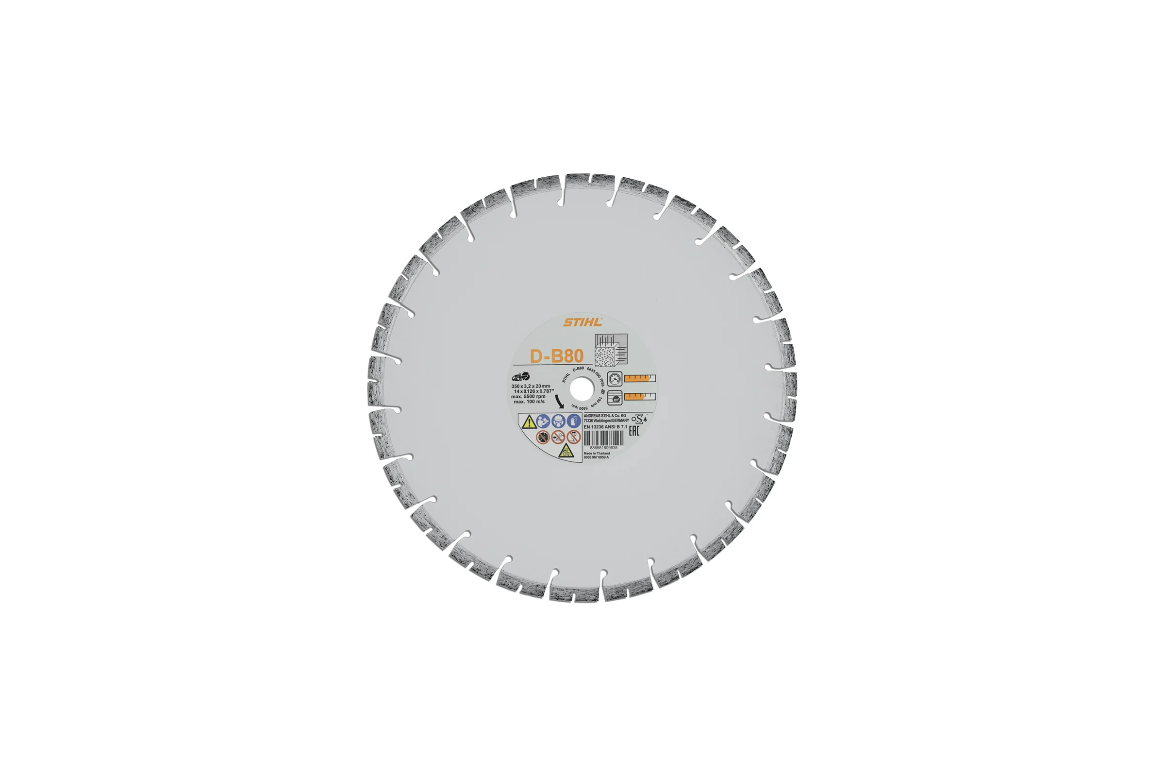 Алмазный отрезной круг D-B80 Ø 350 мм/14" Stihl 0835-090-7056