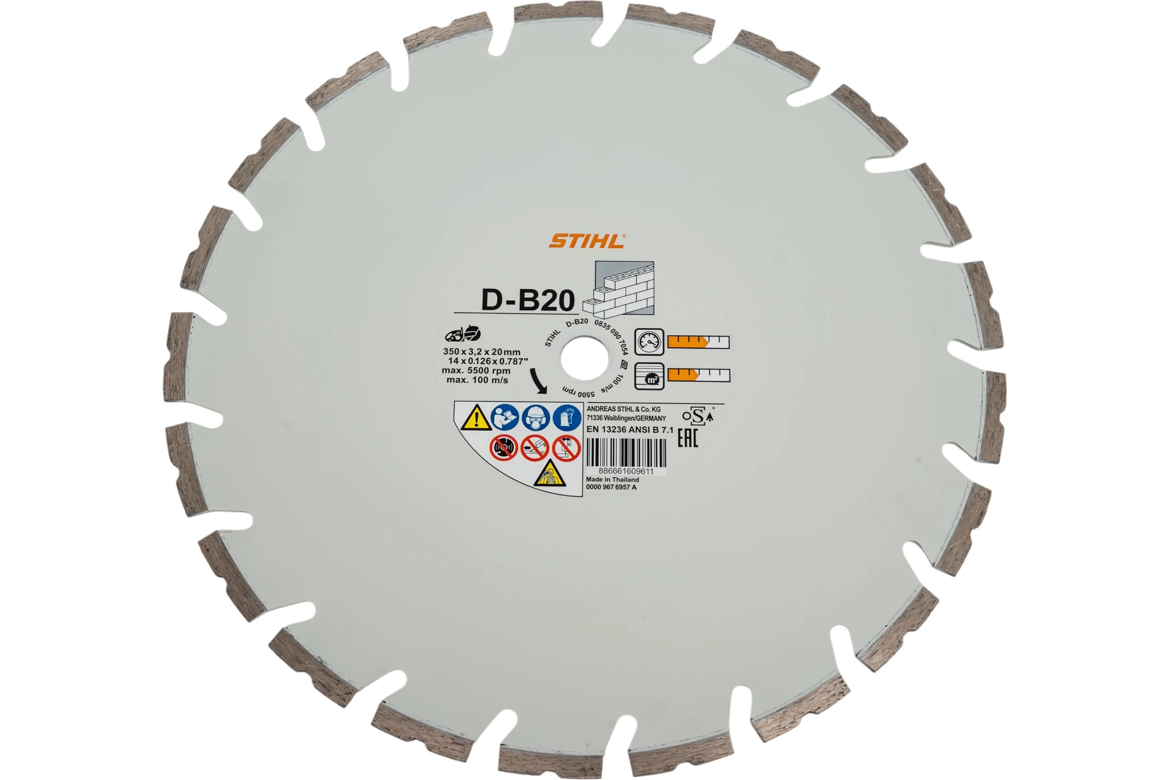 Алмазный отрезной круг D-B20 Ø 350 мм/14" Stihl 0835-090-7054