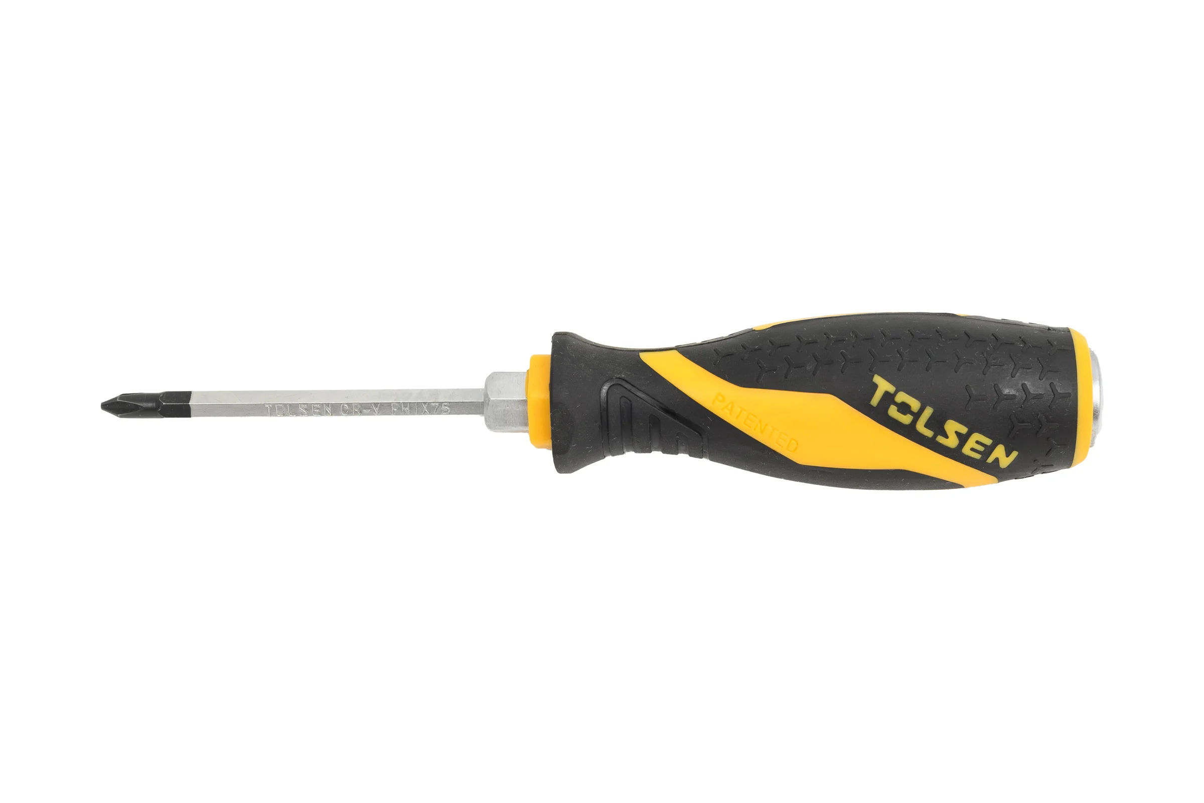 Крестовая отвертка TOLSEN GRIPro Phillips №1, 75 мм, силовая 20121