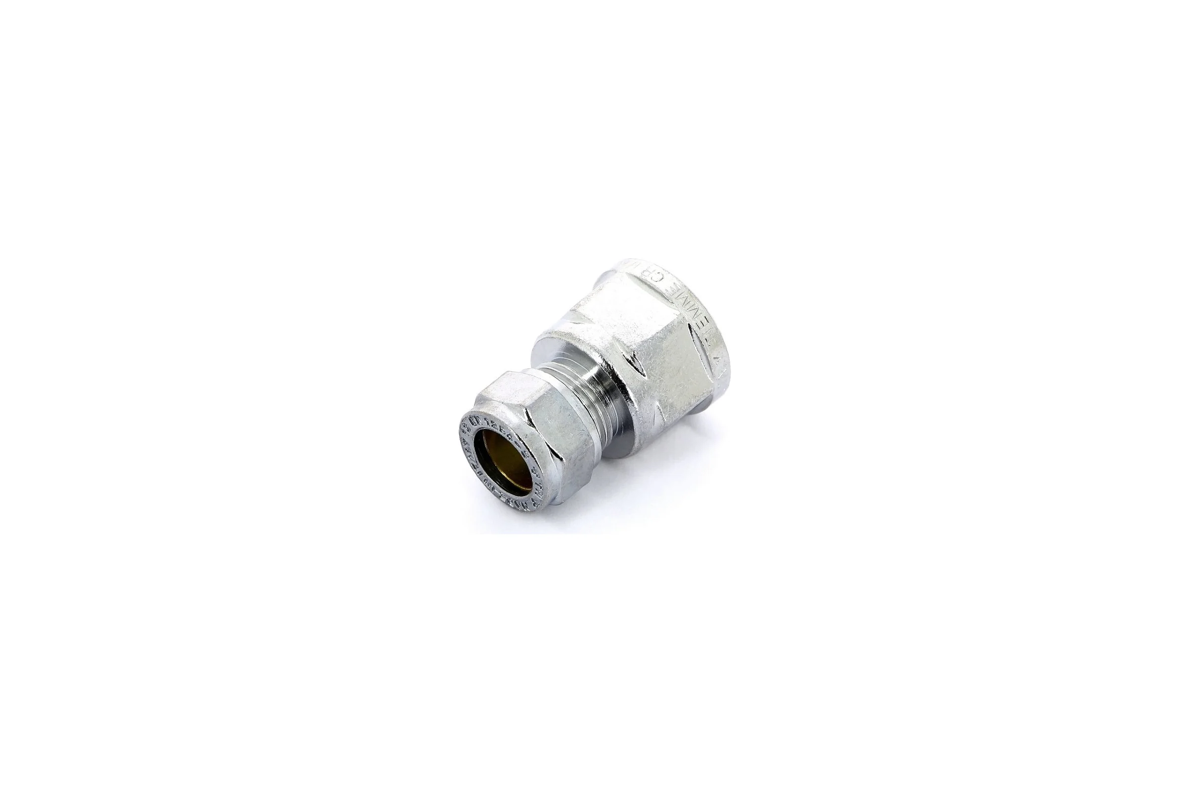 Прямое соединение Tiemme 12x1/2" В обжим хром 1130059/1102C001204CZ