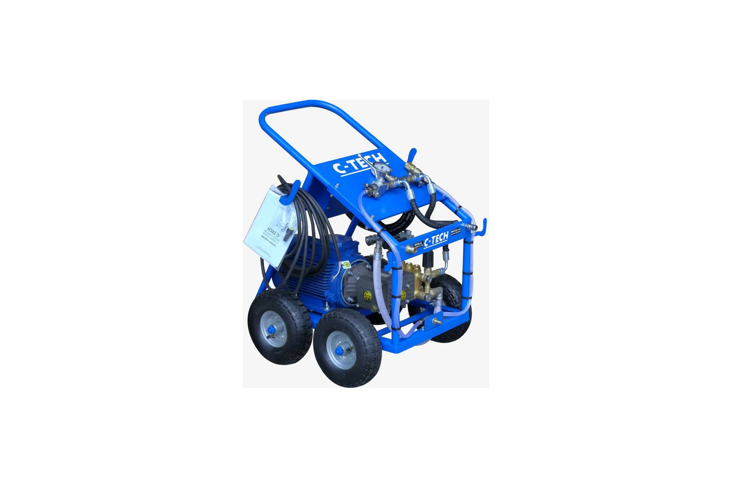 Установка опрессовочная высокого давления C-TECH DN1610 (160 бар, до 600 л/ч, 3 кВт, 220 В) мобильная NP1610ET3E4BP2P1 DN1610ET3E4BP2P1
