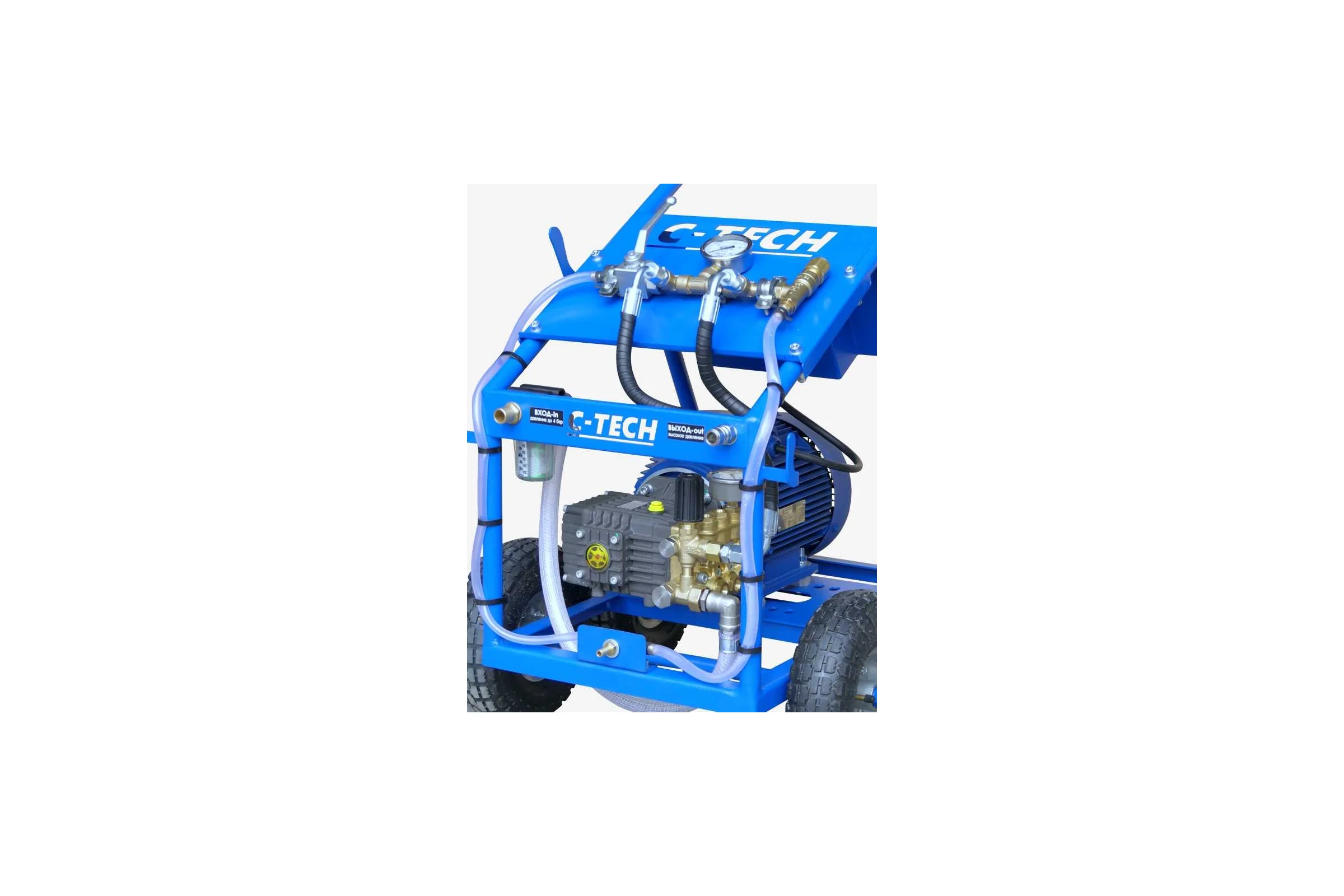 Установка опрессовочная высокого давления C-TECH DN1610 (160 бар, до 600 л/ч, 3 кВт, 220 В) мобильная NP1610ET3E4BP2P1 DN1610ET3E4BP2P1