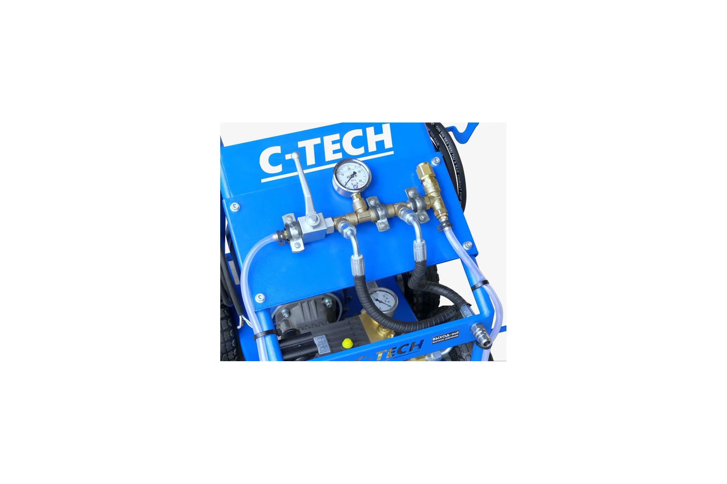 Установка опрессовочная высокого давления C-TECH DN1610 (160 бар, до 600 л/ч, 3 кВт, 220 В) мобильная NP1610ET3E4BP2P1 DN1610ET3E4BP2P1