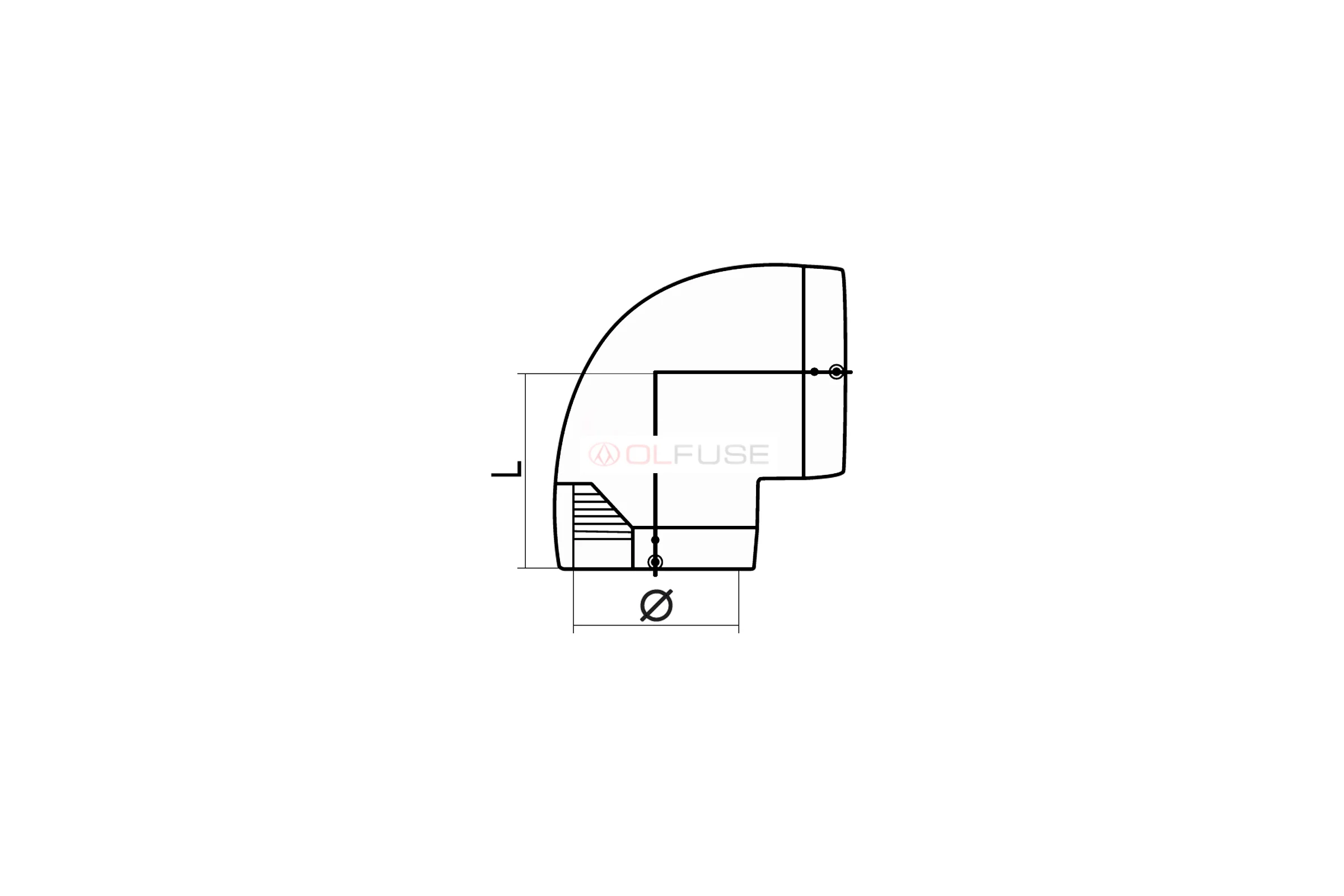 Электросварной отвод OLFUSE 45 pn16 sdr11 pe100 d63, 7724063000