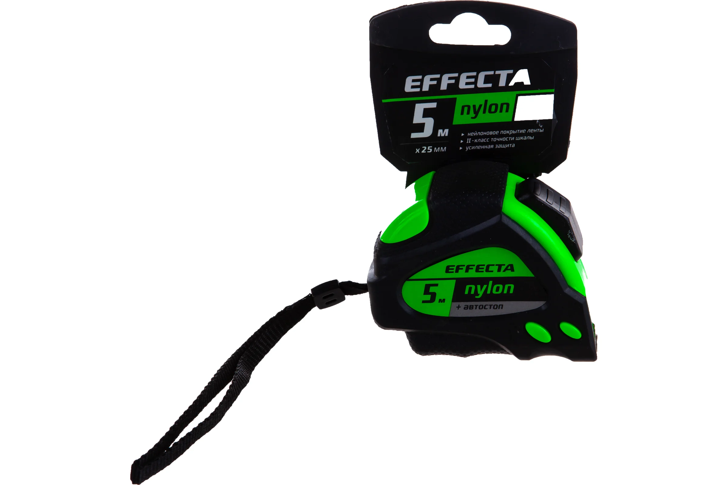 Рулетка 5м/25 мм с магнитом, автостопом, лентой нейлон EFFECTA Nylon 580525