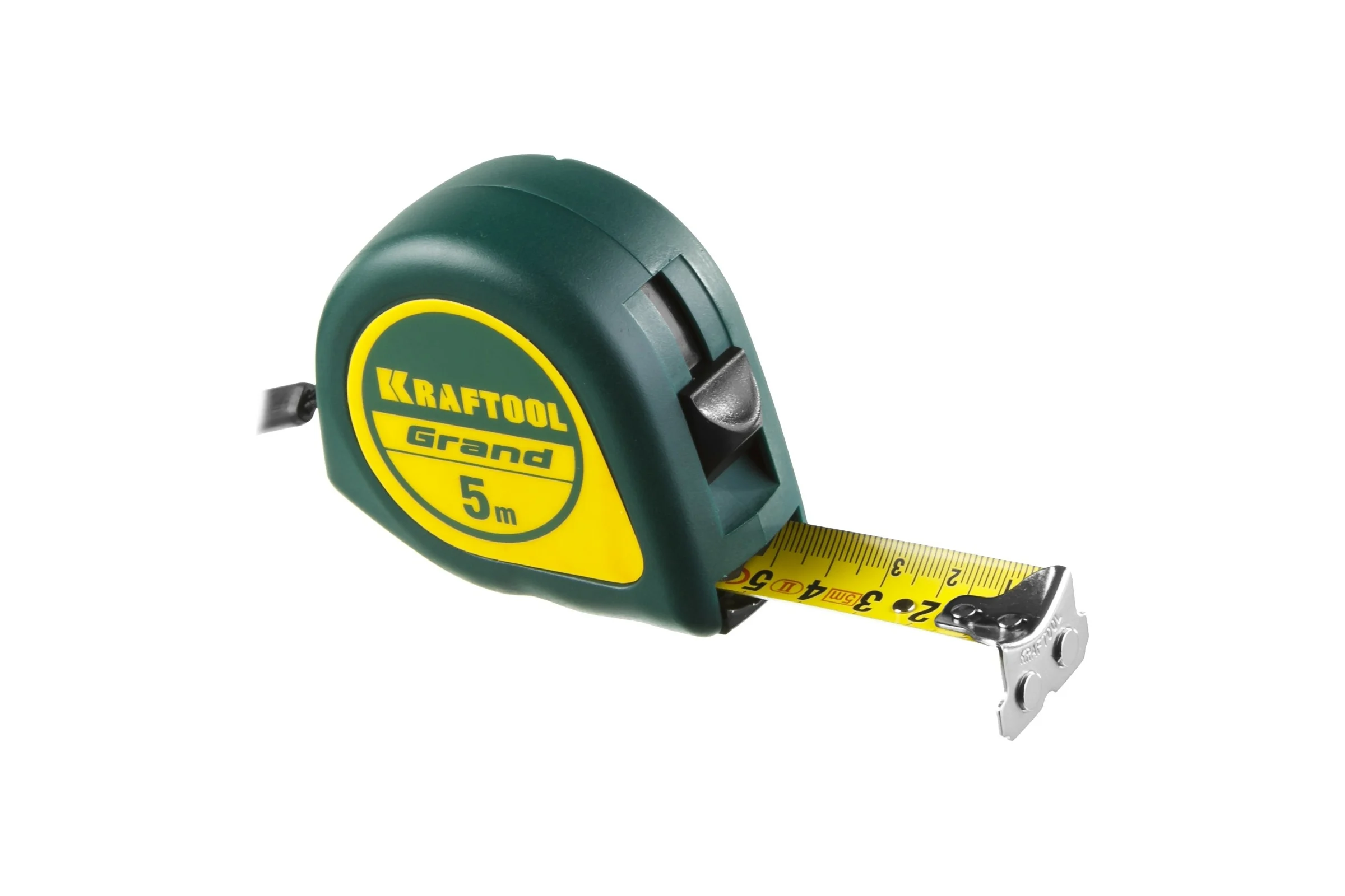 Рулетка KRAFTOOL Grand 5 м, 25 мм, обрезиненный пластиковый корпус 34022-05-25