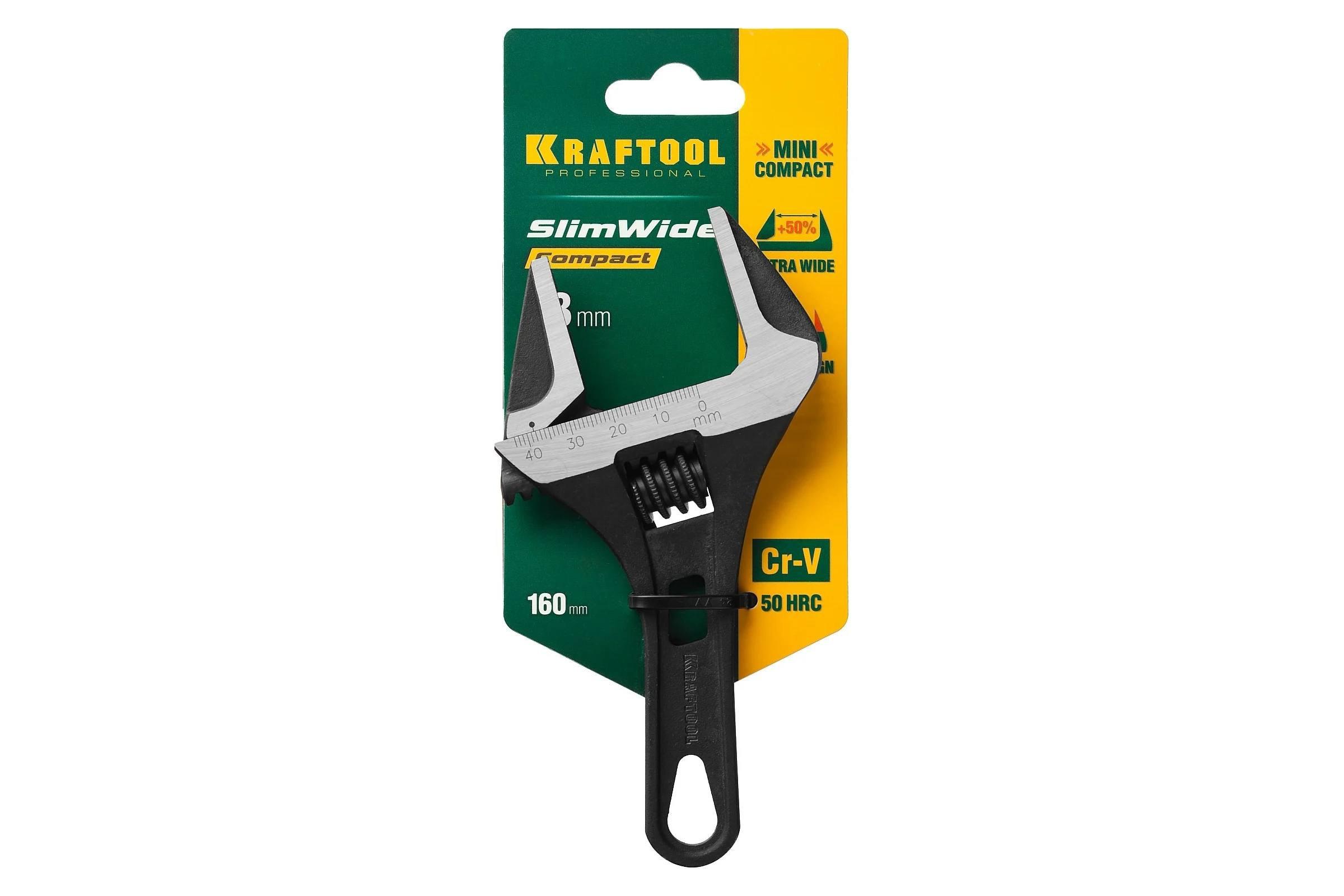 Разводной ключ KRAFTOOL SlimWide Compact 160/43 мм 27266-25