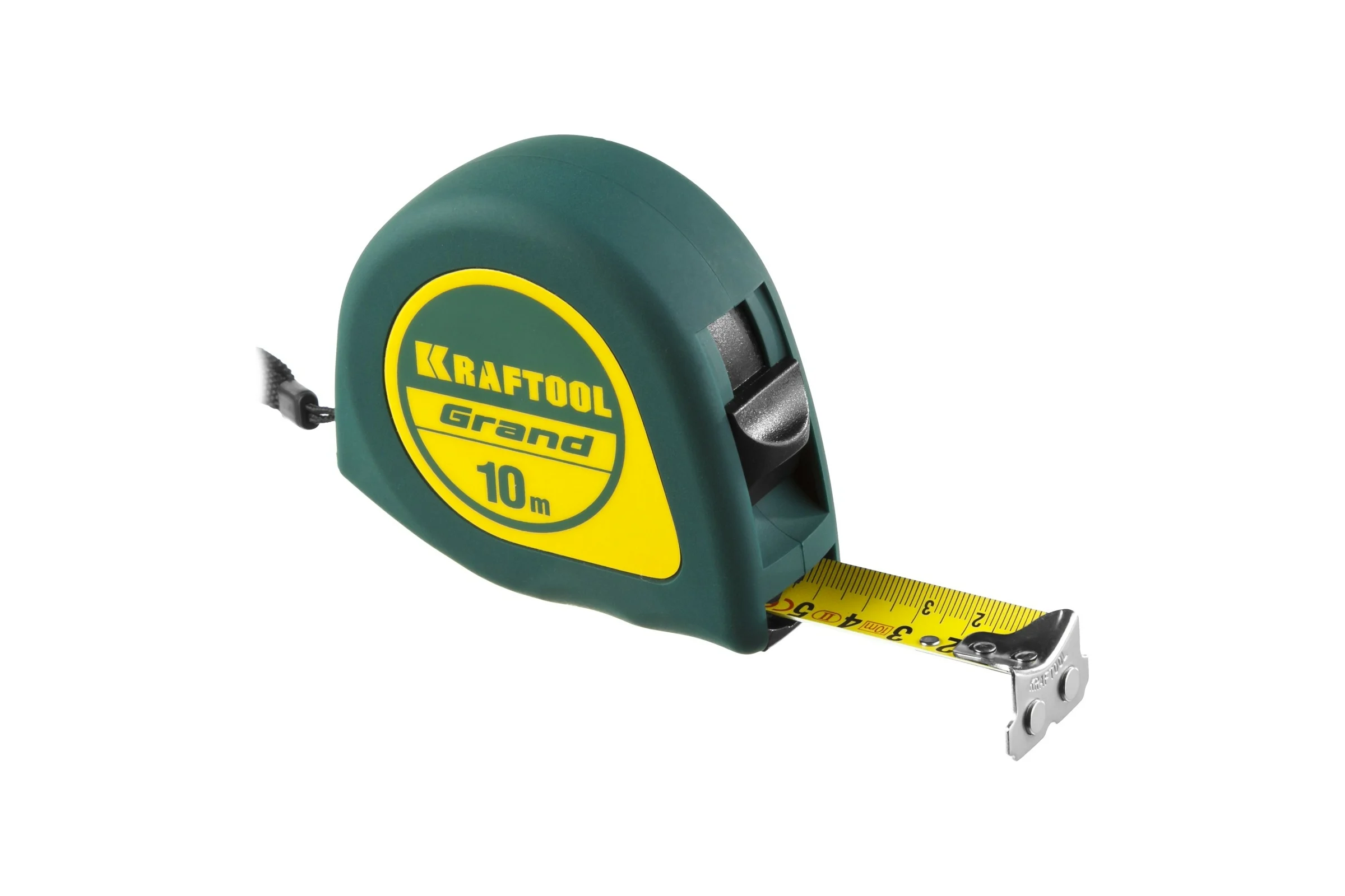 Рулетка KRAFTOOL Grand 10м/25мм, обрезиненный пластиковый корпус 34022-10-25