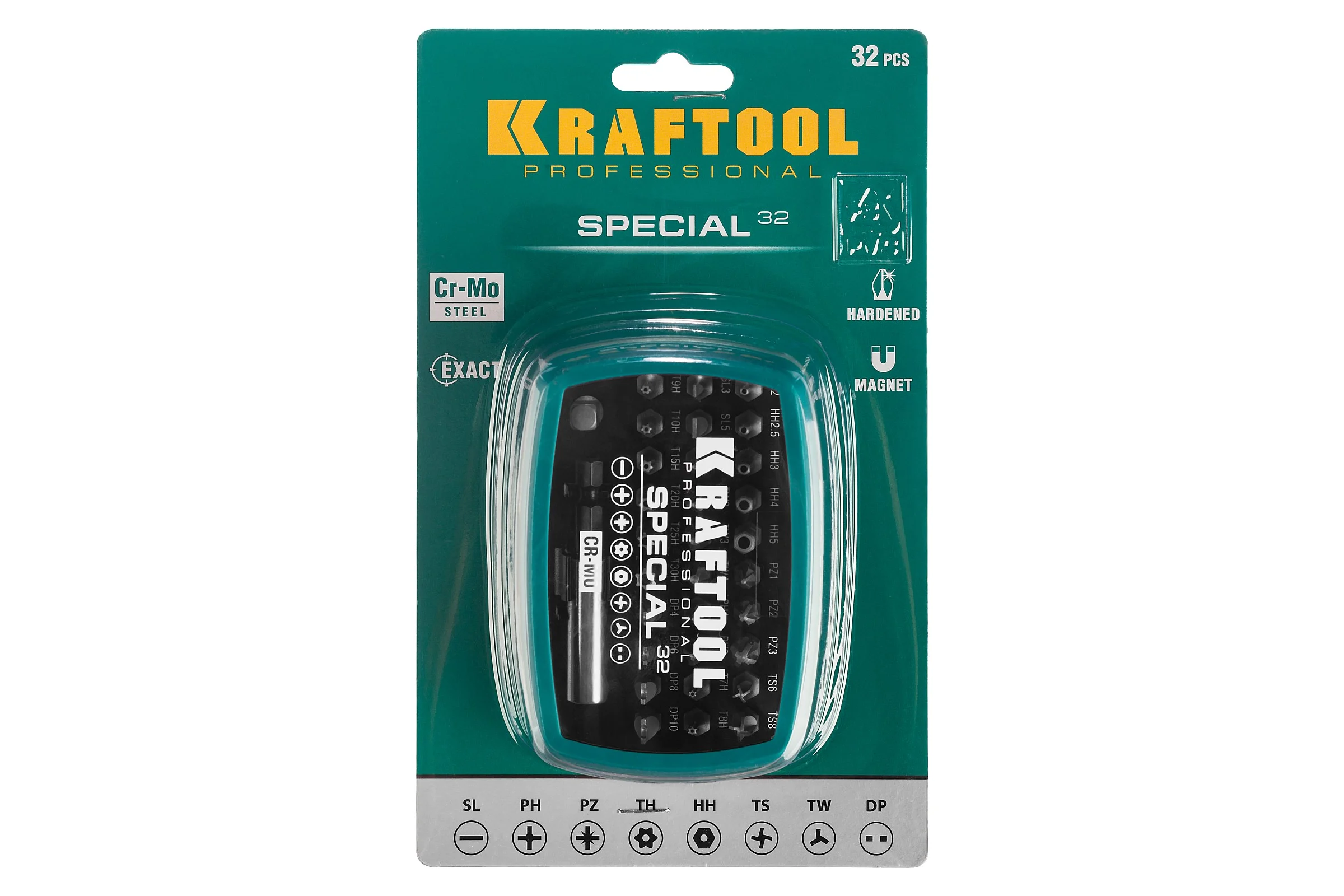Набор специальных бит с адаптером, 32 шт.  Kraftool 2610-H32