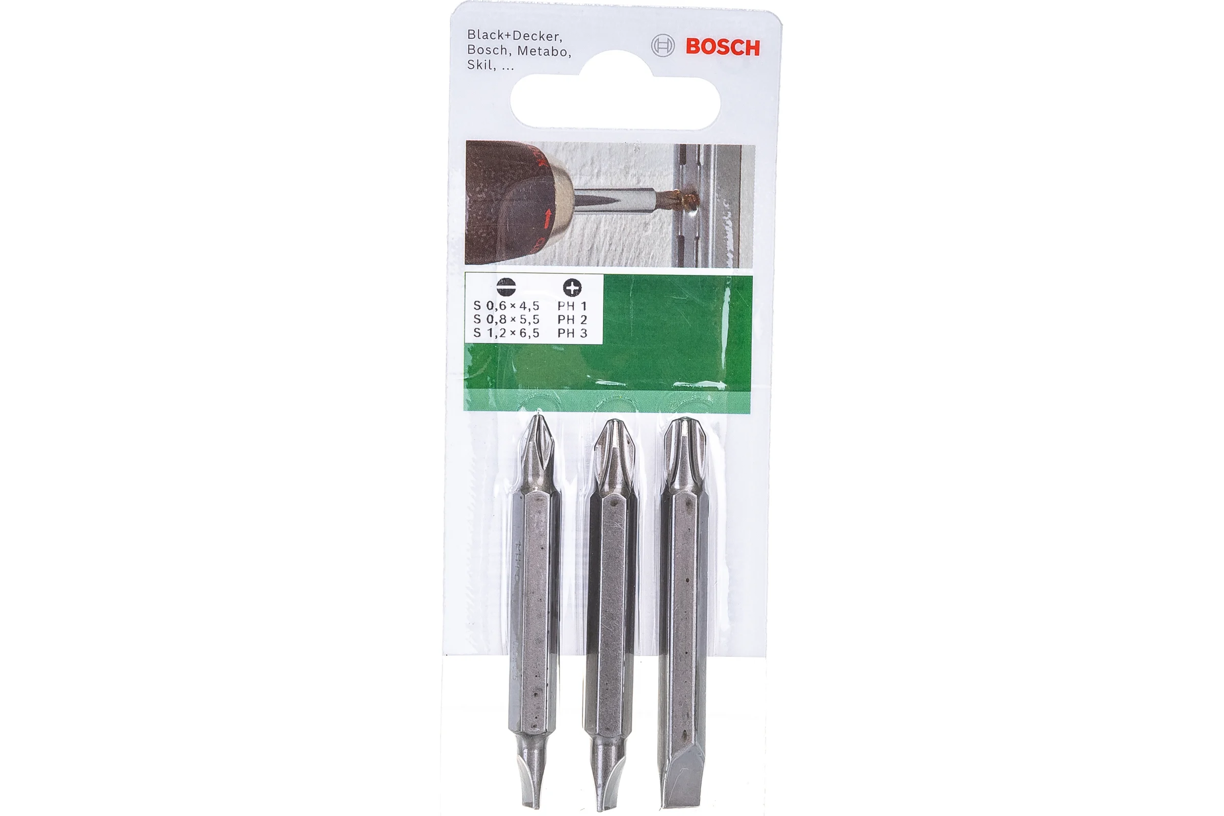 Биты двусторонние (SL х PH; 3 шт.) Bosch 2609255959