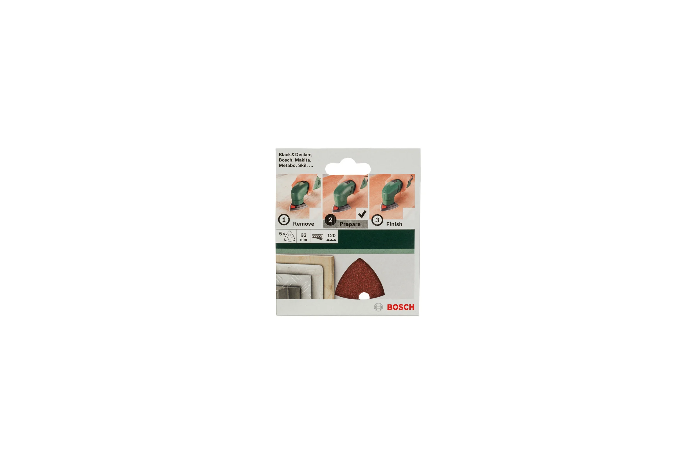 Шлифлист по дереву (93 мм; К120; 5 шт.) Bosch 2609256A51