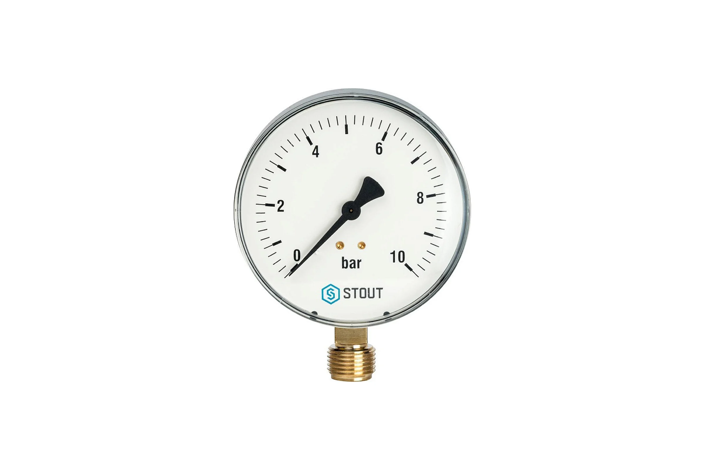 Манометр STOUT радиальный корпус Dn 63 мм 1/4, 0...10 бар, кл.2.5 SIM-1010-631008 RG0094NU9EUEFR