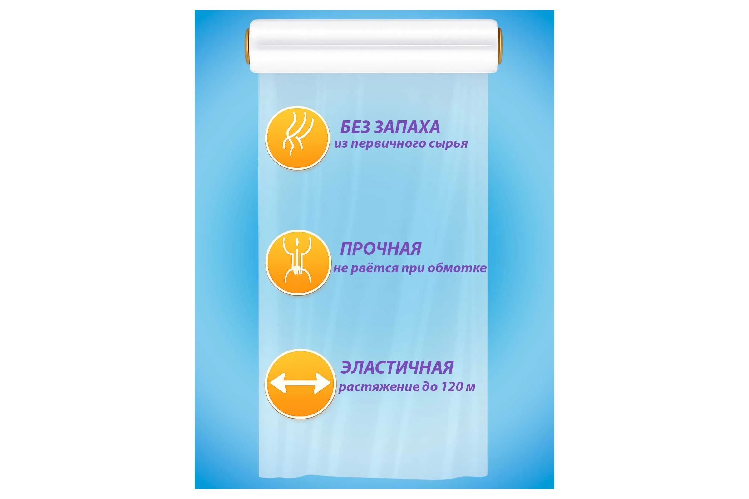 Стрейч-пленка ООО Гранд Пак, первичное сырье, 500 мм, 20 мкм, 0,7 кг, 6 штук 11248