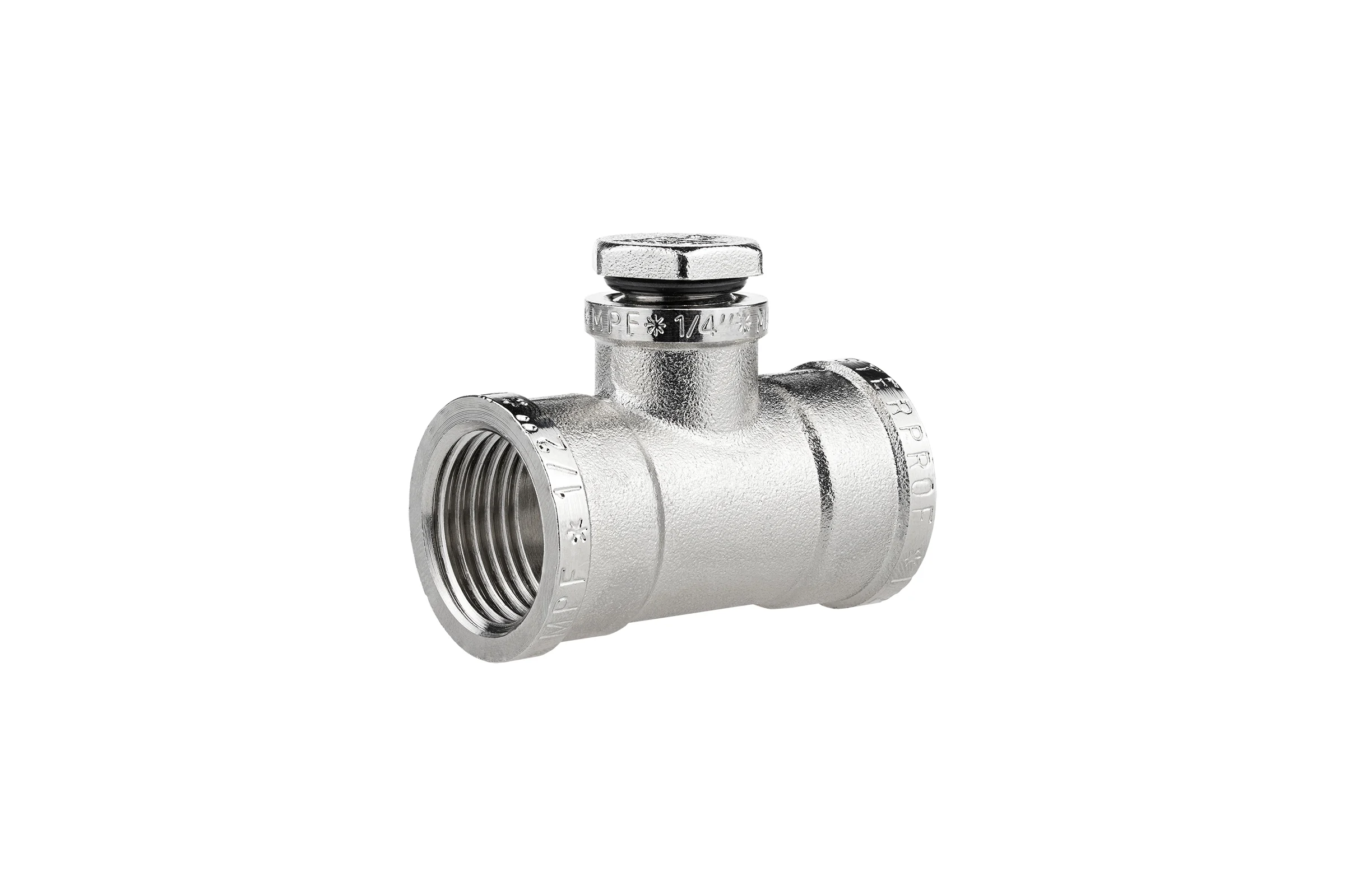 Тройник сантехнический для манометра MPF 1/2" х 1/4" х 1/2" резьбовой внутренняя резьба ИС.072797