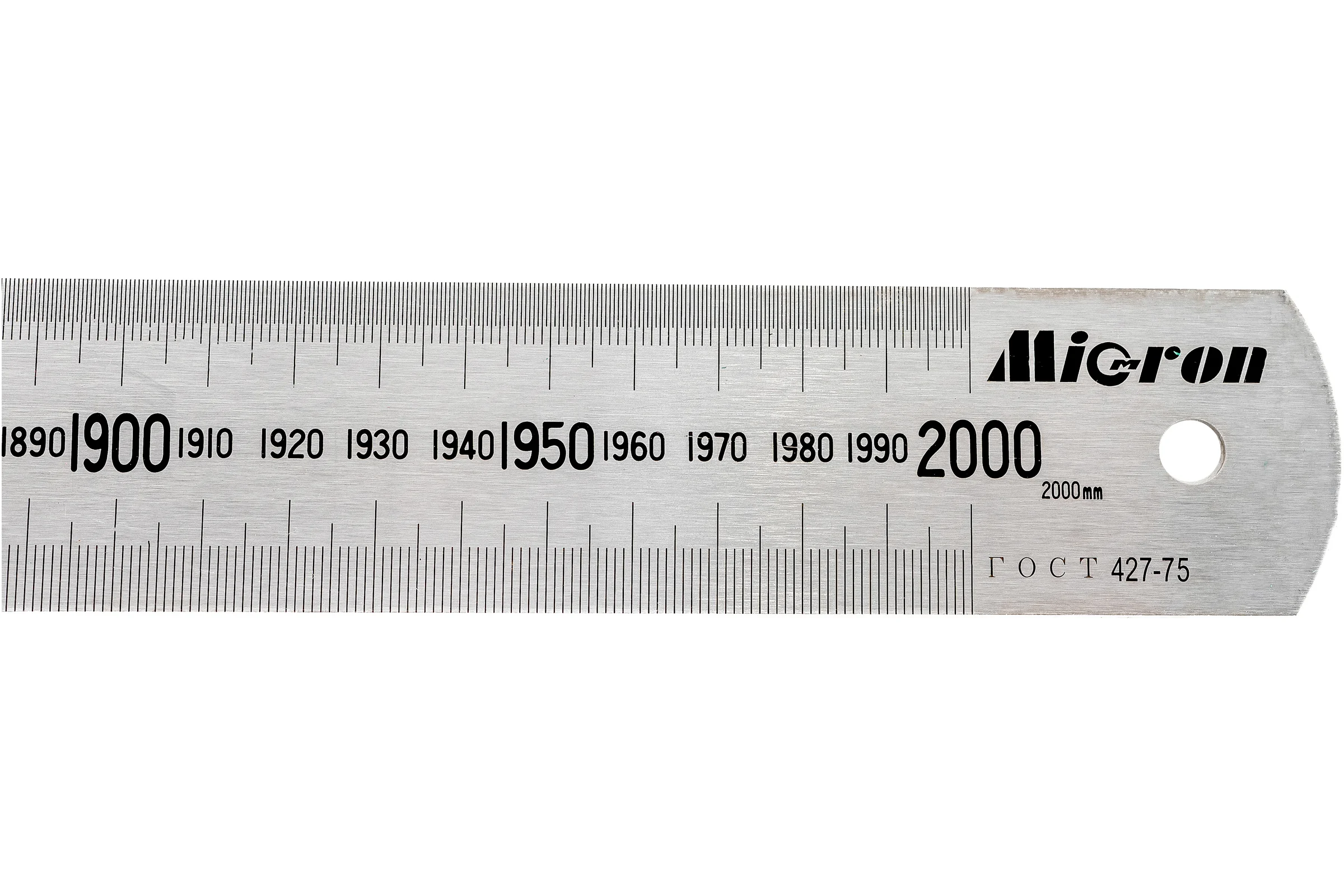 Измерительная металлическая линейка 2000х40х2.0 Micron МИК 123066