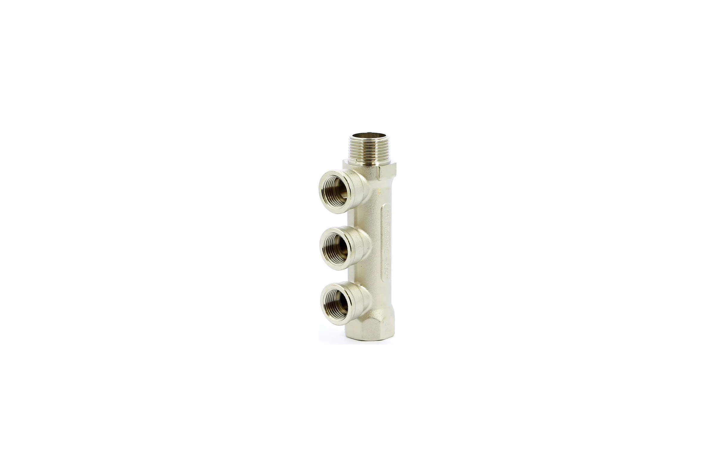 Коллектор Tiemme 4 отвода, 3/4"х1/2"В (никель) 1910076 / 1934N050404