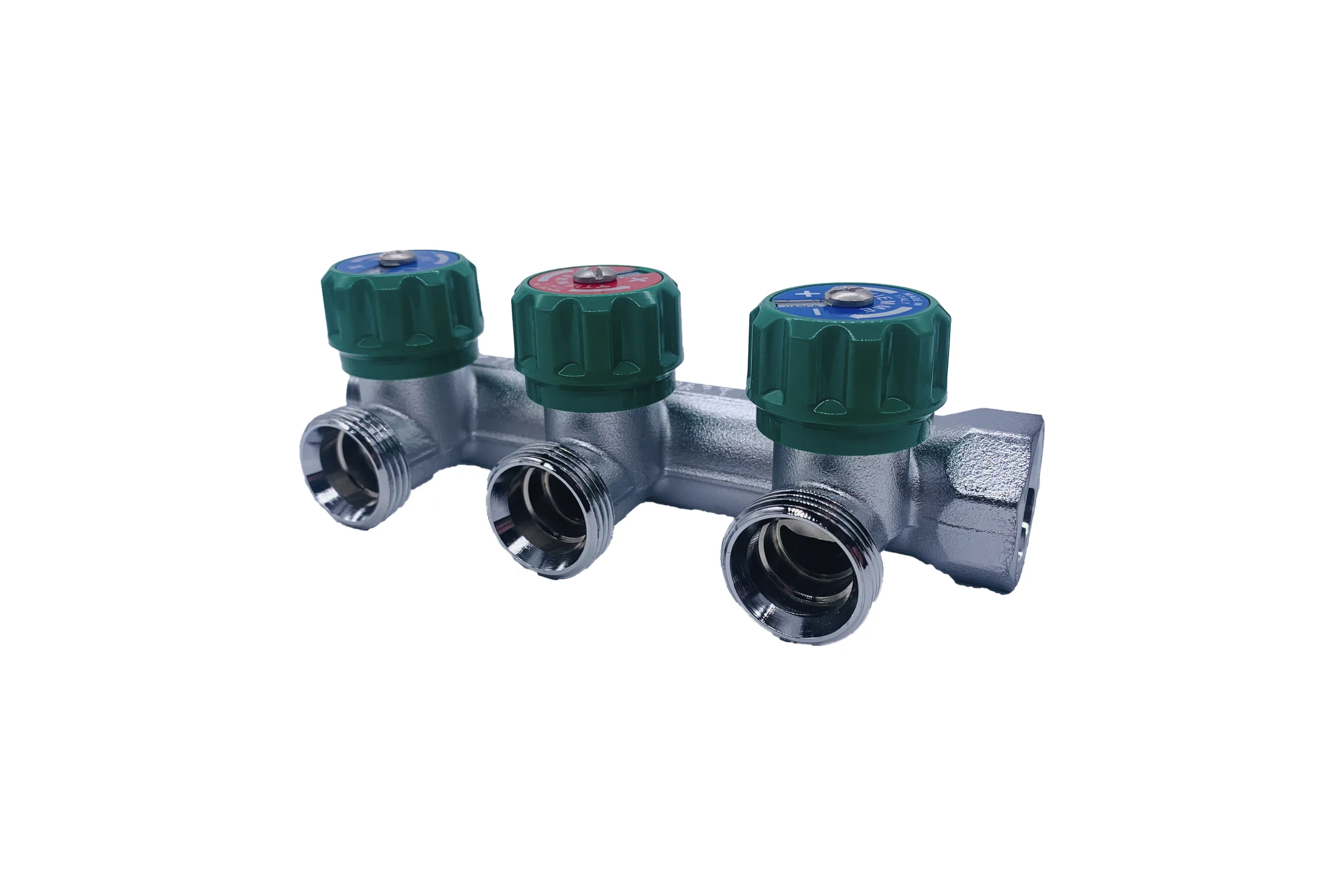 Коллектор Tiemme 3 отвода, регулируемый 3/4"х3/4(18) евроконус Maxima Corner (никель) 1850008 / 1871K
