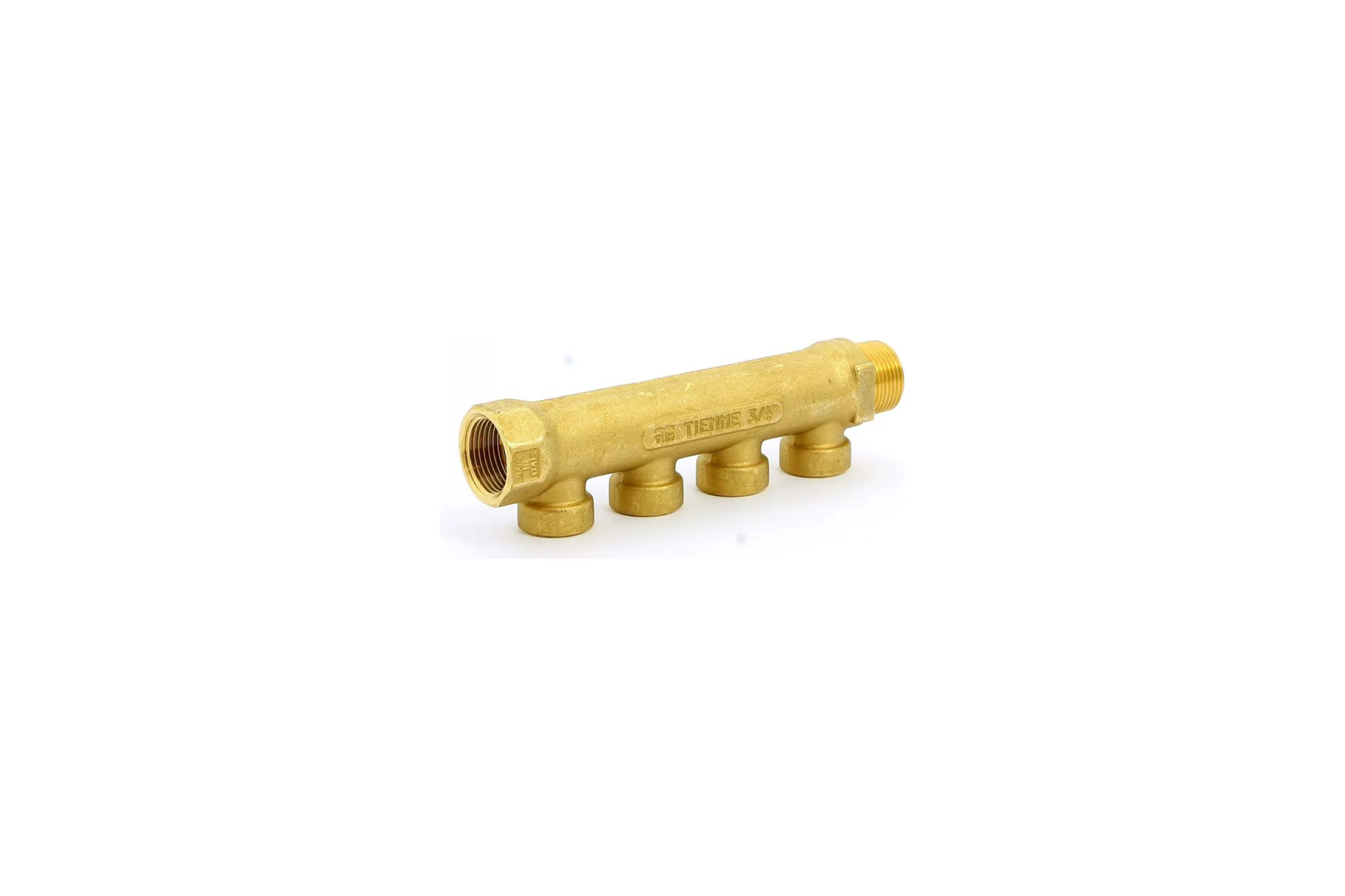 Коллектор Tiemme 4 отвода, 3/4"х1/2"В (латунь) 1910038 / 1934G050404
