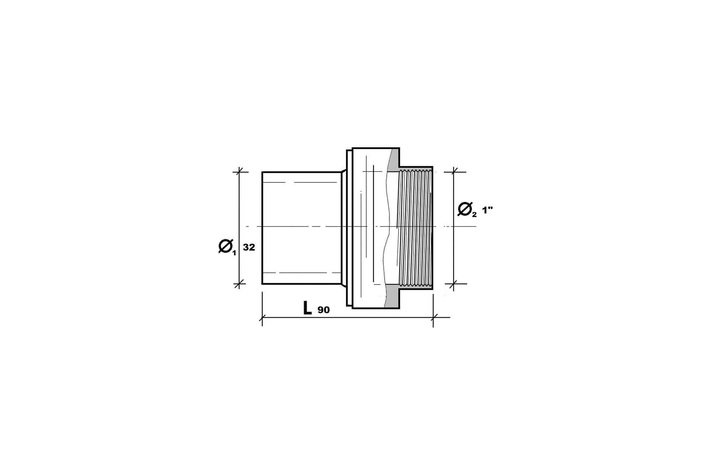 Переход OLFUSE пэ/сталь PN16 SDR11 D32X1" внут. 77391603200D