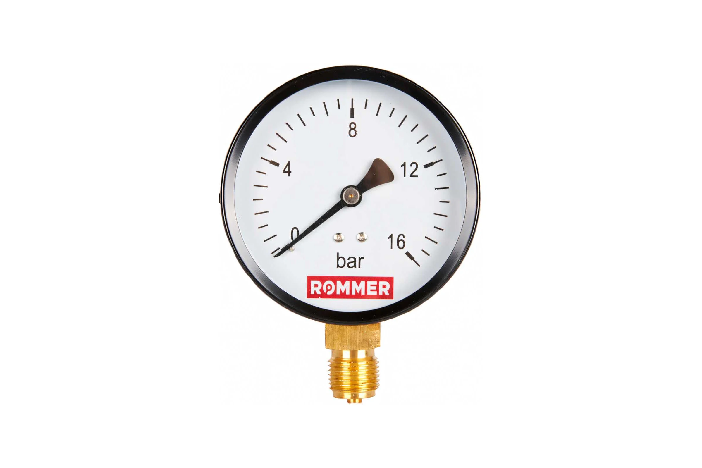 Манометр ROMMER радиальный rim-0010-101615 корпус dn 100 мм 1/2" , 0...16 бар, кл.2.5 RG00929SFN5F7O