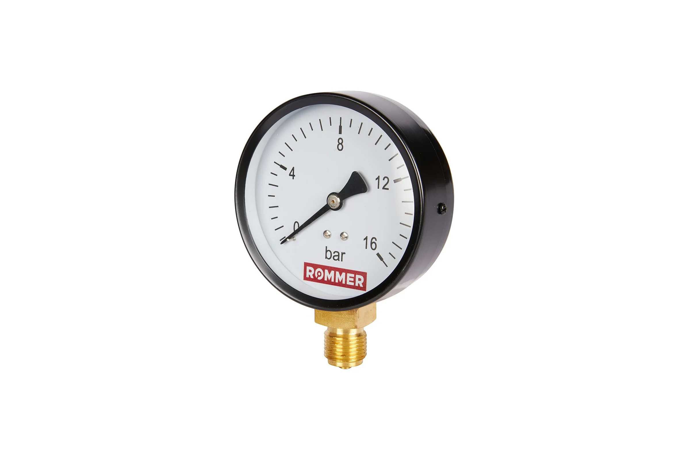 Манометр ROMMER радиальный rim-0010-101615 корпус dn 100 мм 1/2" , 0...16 бар, кл.2.5 RG00929SFN5F7O