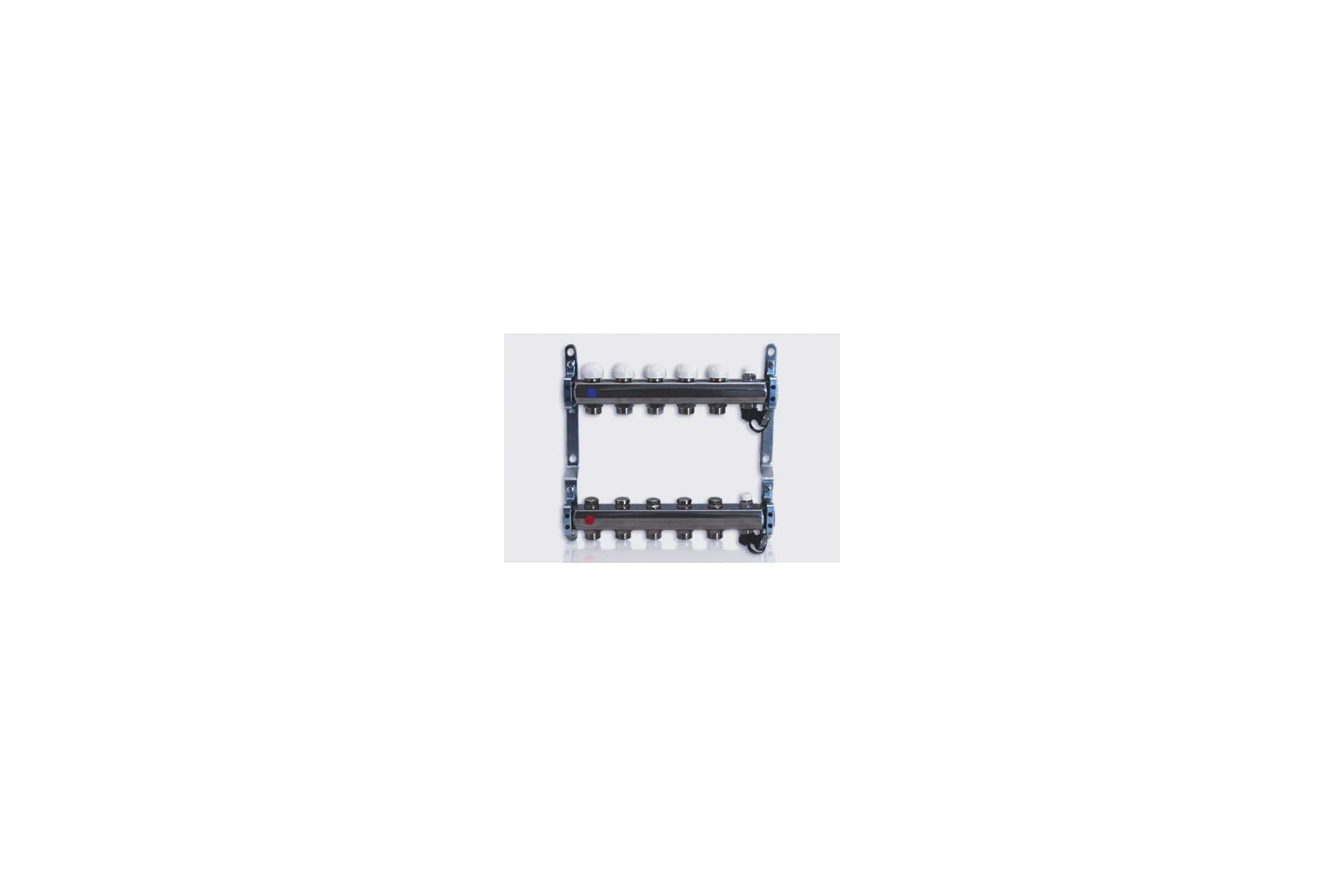 Коллекторная группа Tiemme 7 отводов 1" с настроечными клапанами (нерж.ст) 3920097 / 3865X