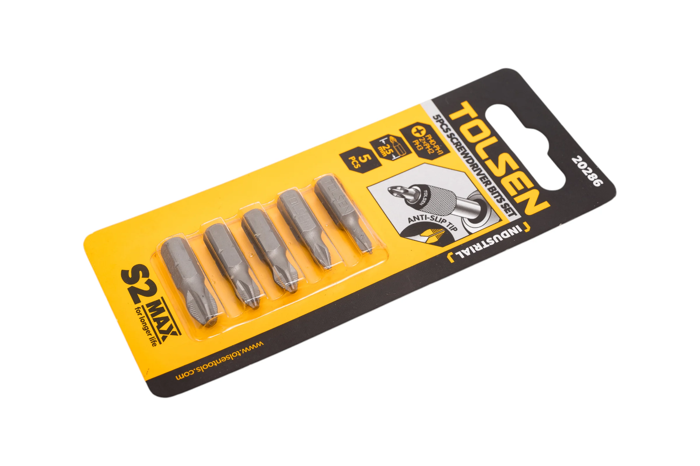 Набор вставок бит торцевых 1/4", Phillips, PH0-3, 25 мм, 5 предметов TOLSEN 20286