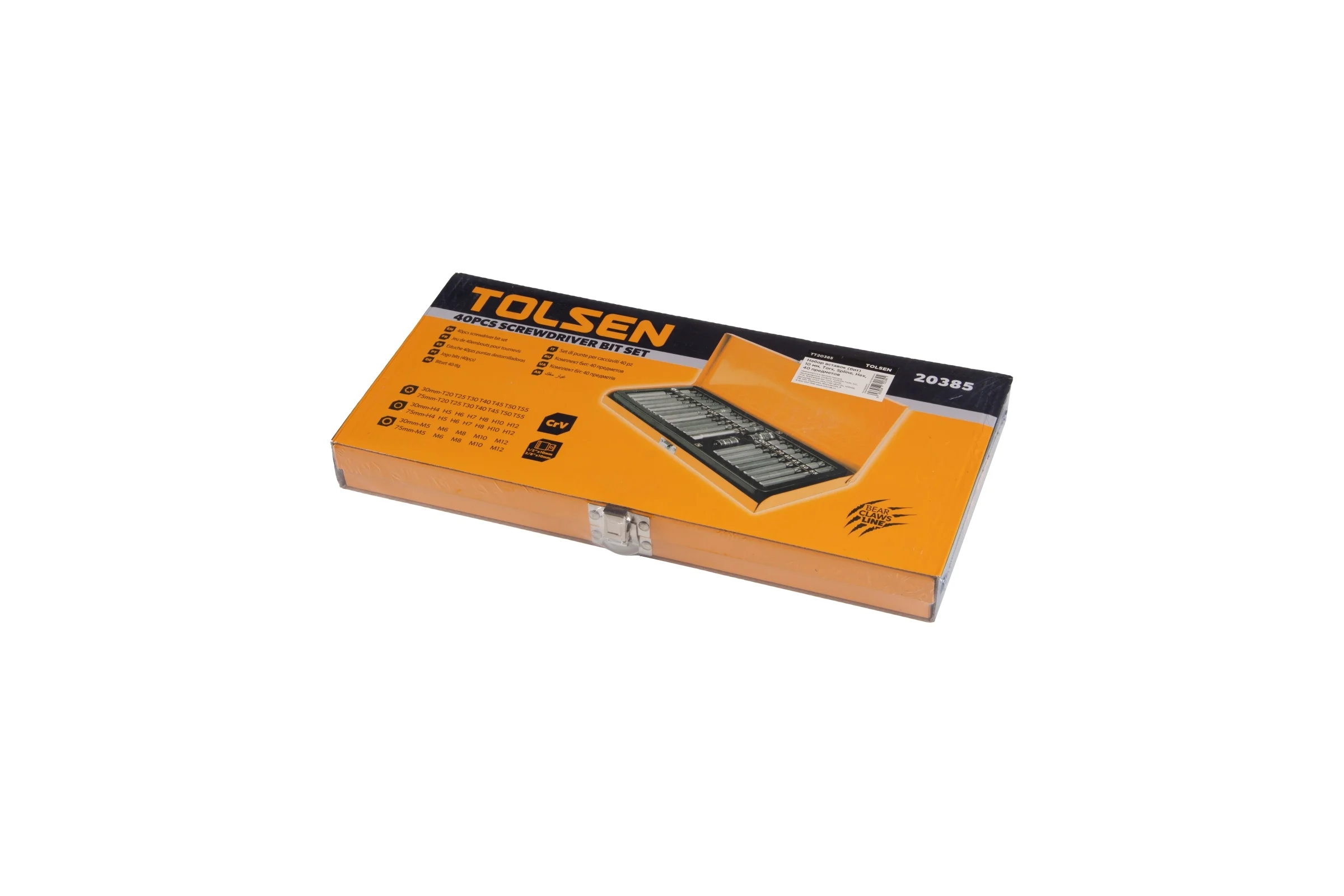Набор вставок бит 10 мм, Torx, Spline, Hex, 40 предметов TOLSEN 20385