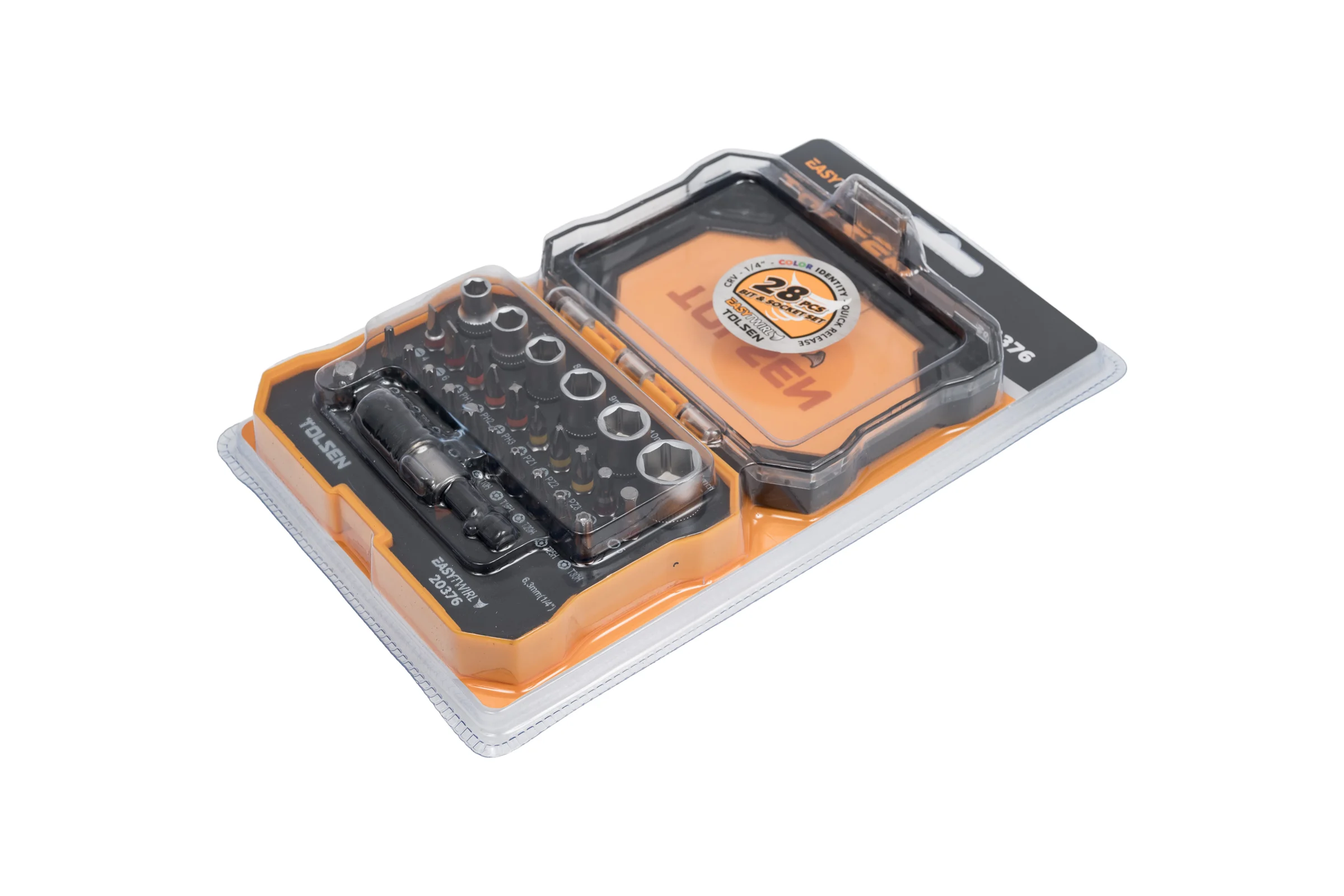 Набор вставок бит 1/4", PH, PZ, Hex, Torx, Slotted, TorxTR, 28 предметов TOLSEN 20376