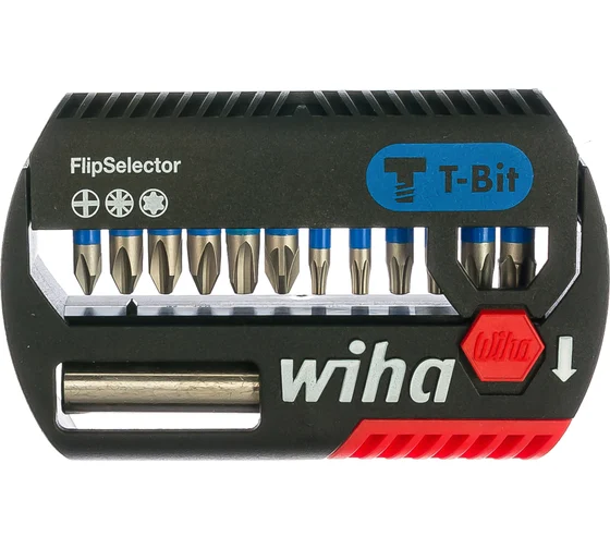 Набор бит FlipSelector T-Bit 25, 25 мм, PH/PZ/TORX/битодержатель WIHA 41824