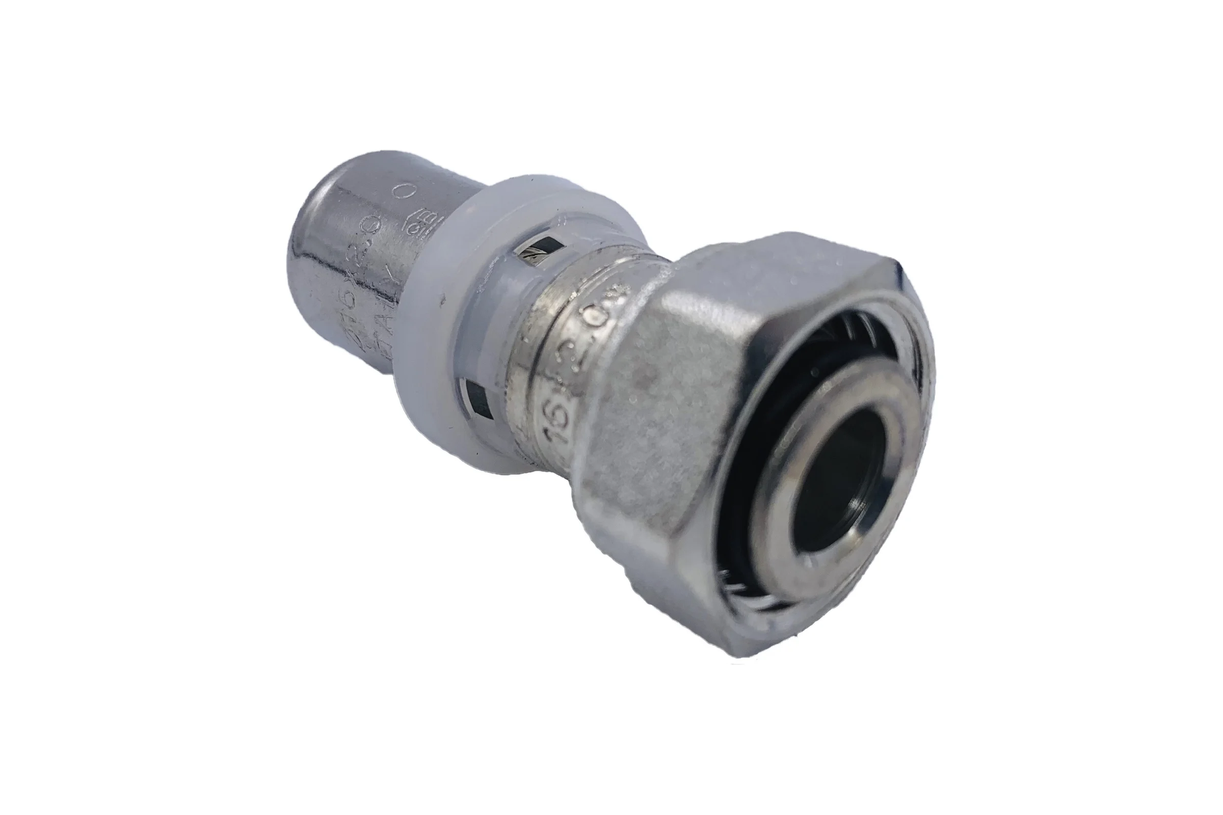 Прямое соединение Tiemme 16х1/2"(16) с накидной гайкой (пресс) (никель) 1650160 / 1668S1604CZ
