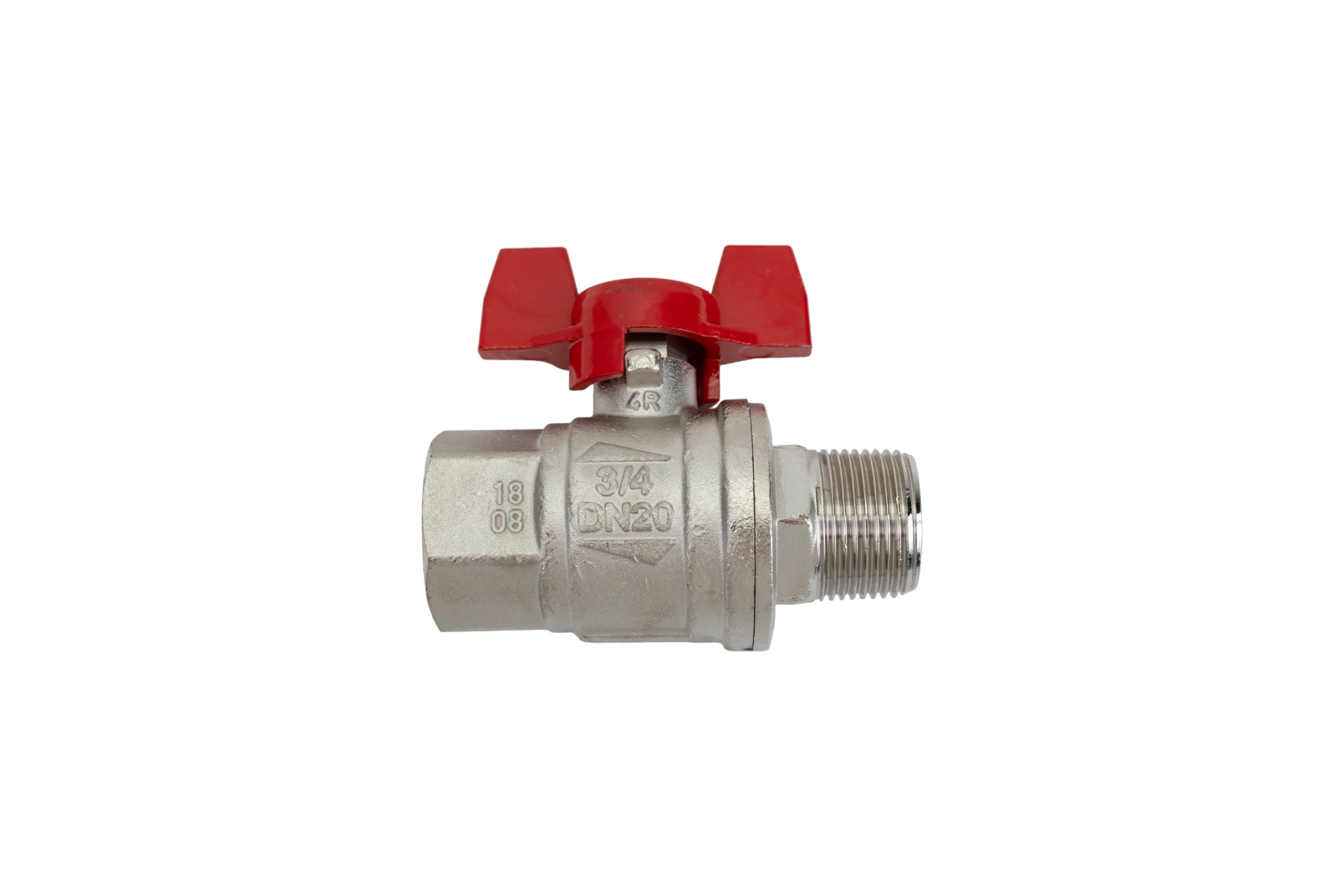 Усиленный шаровой кран RuB BRESСIA (S.33), 3/4" DN20 PN65, ВР-НР бабочка S33E26