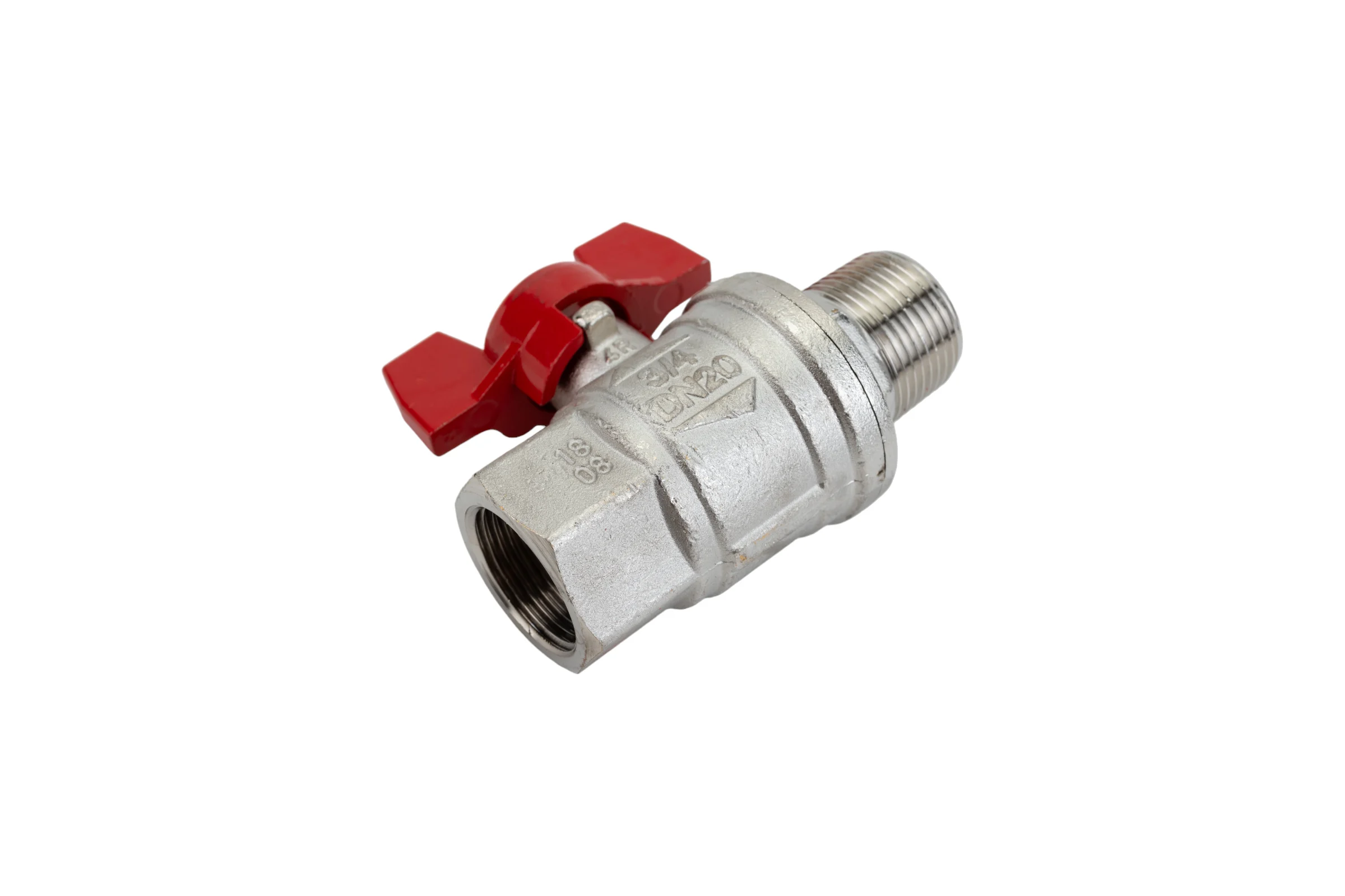 Усиленный шаровой кран RuB BRESСIA (S.33), 3/4" DN20 PN65, ВР-НР бабочка S33E26