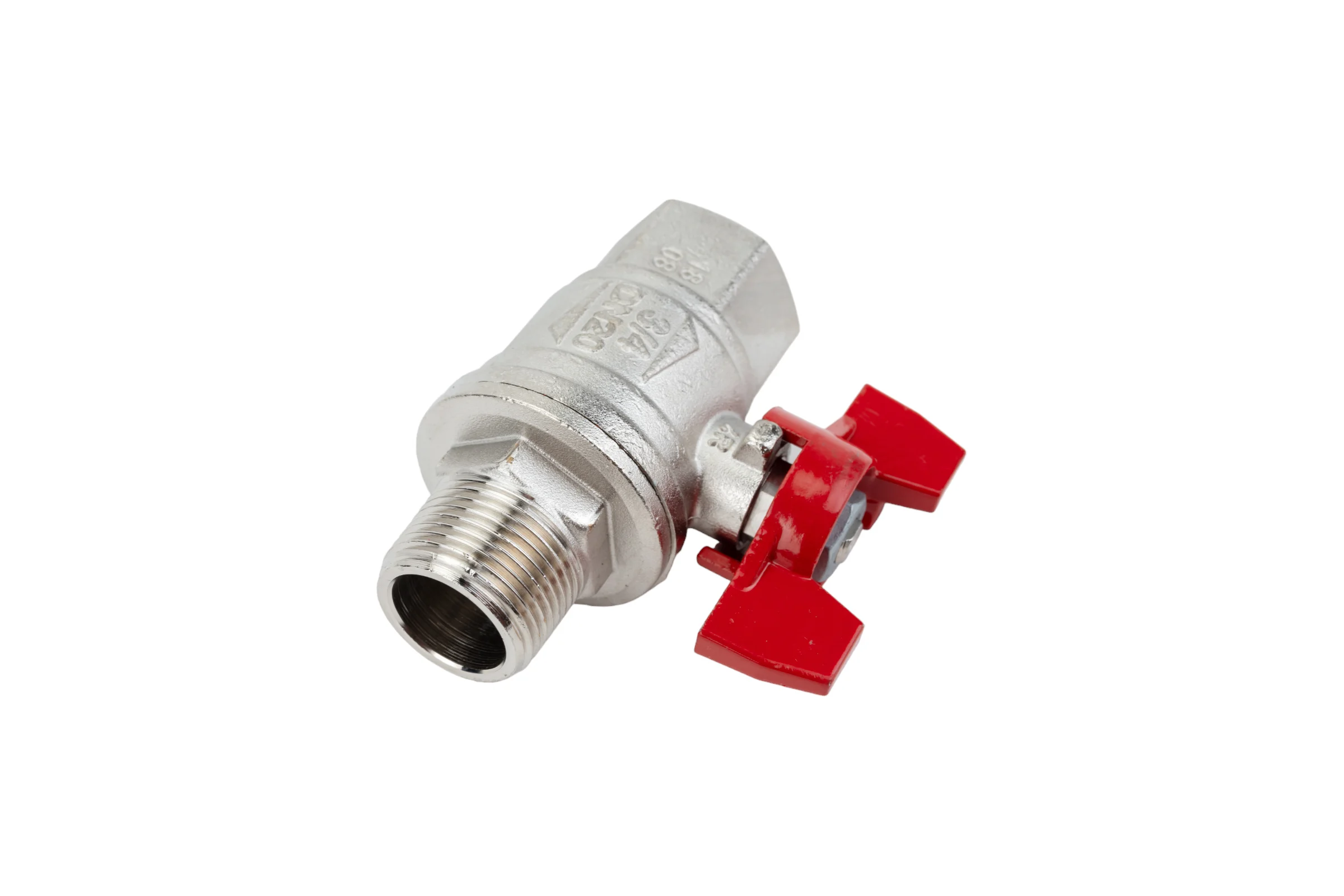 Усиленный шаровой кран RuB BRESСIA (S.33), 3/4" DN20 PN65, ВР-НР бабочка S33E26