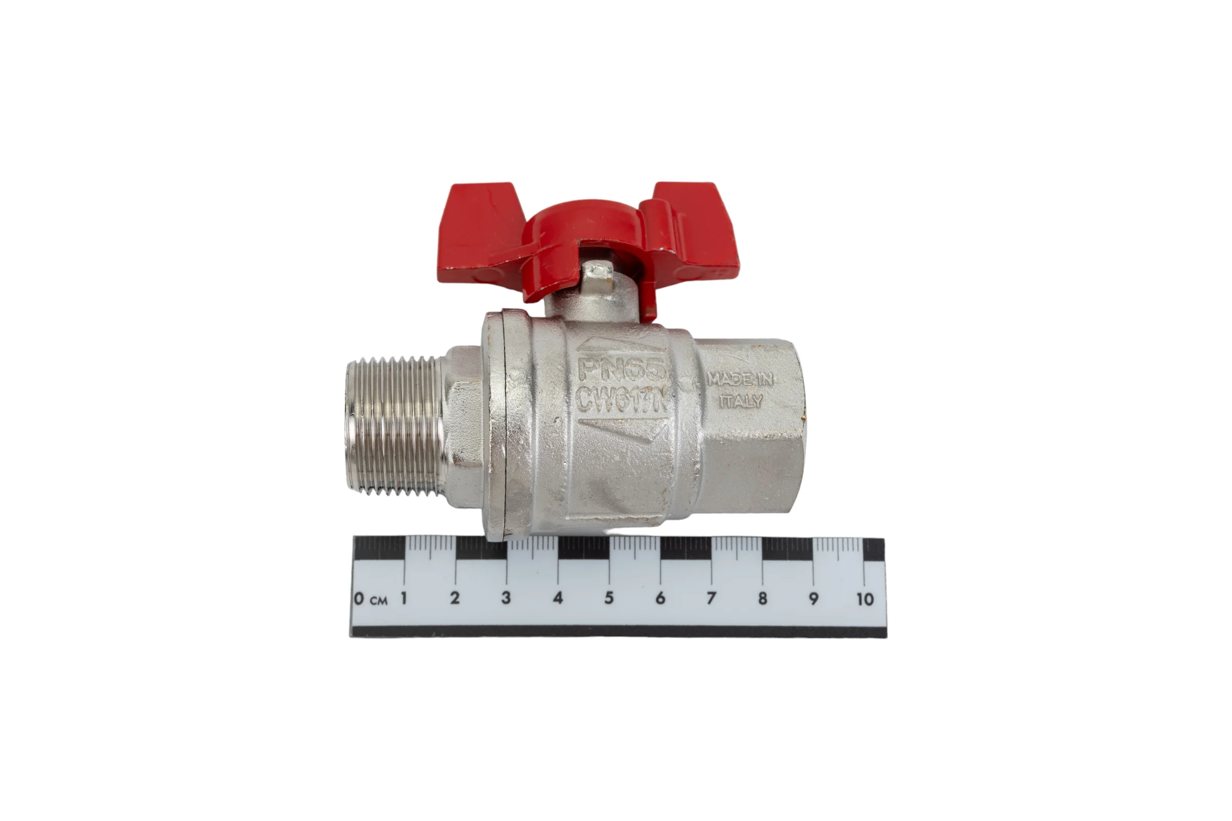 Усиленный шаровой кран RuB BRESСIA (S.33), 3/4" DN20 PN65, ВР-НР бабочка S33E26