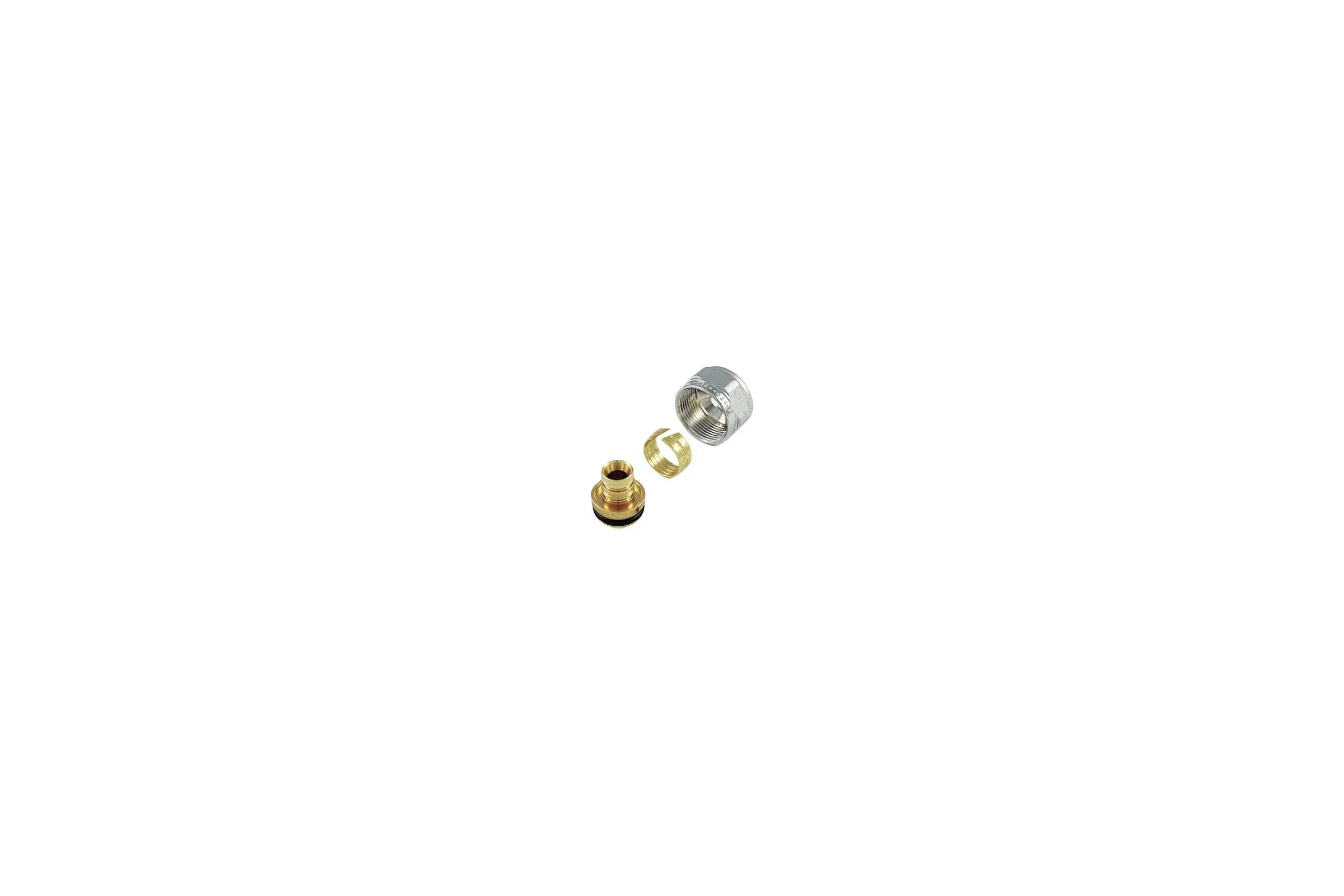 Коллекторный переход Tiemme для PEX трубы 16(2)х1/2"(16) хром 1440022