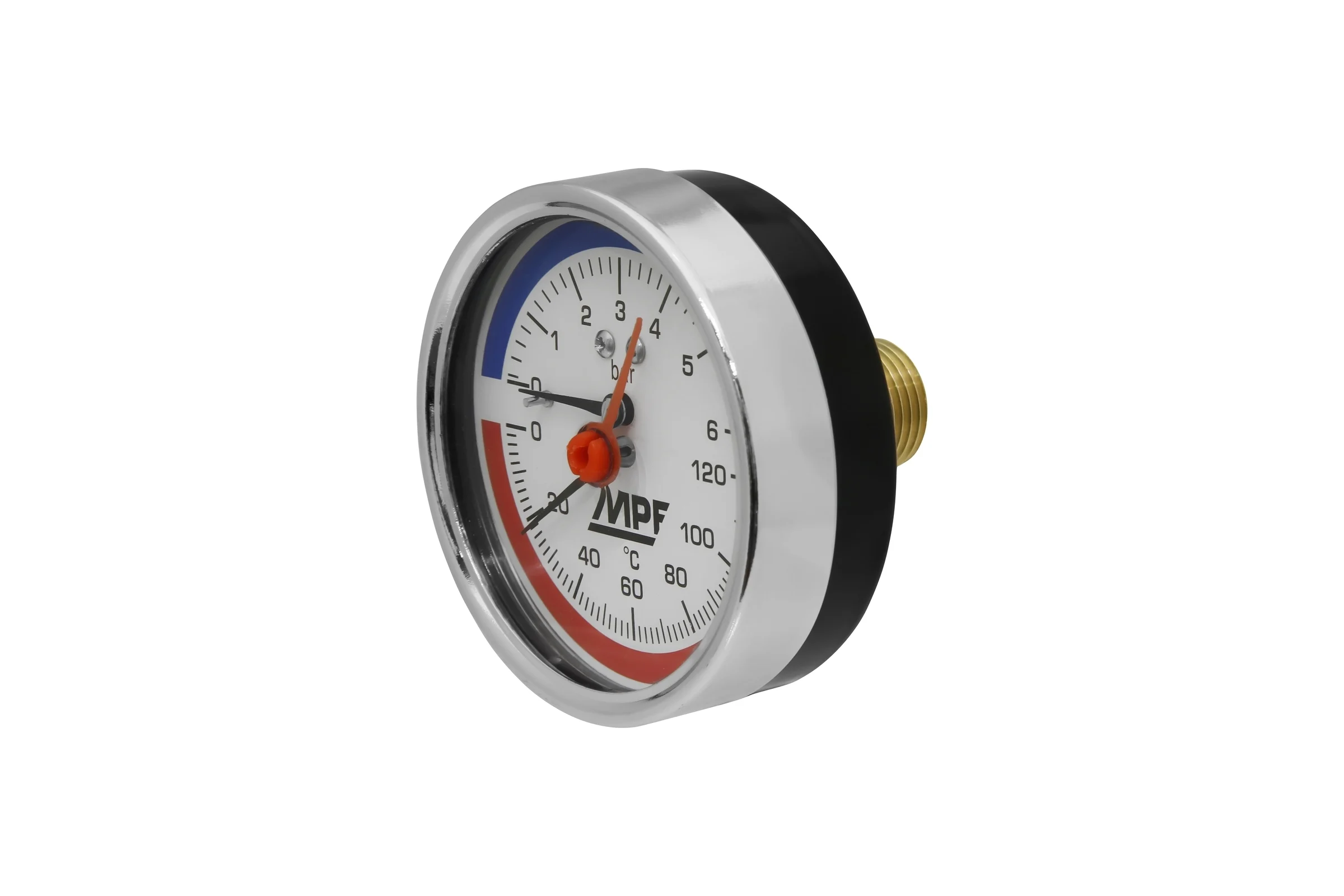 Термоманометр аксиальный MPF 6 Бар, 120 гр., 1/2" нар. резьба ИС.161748