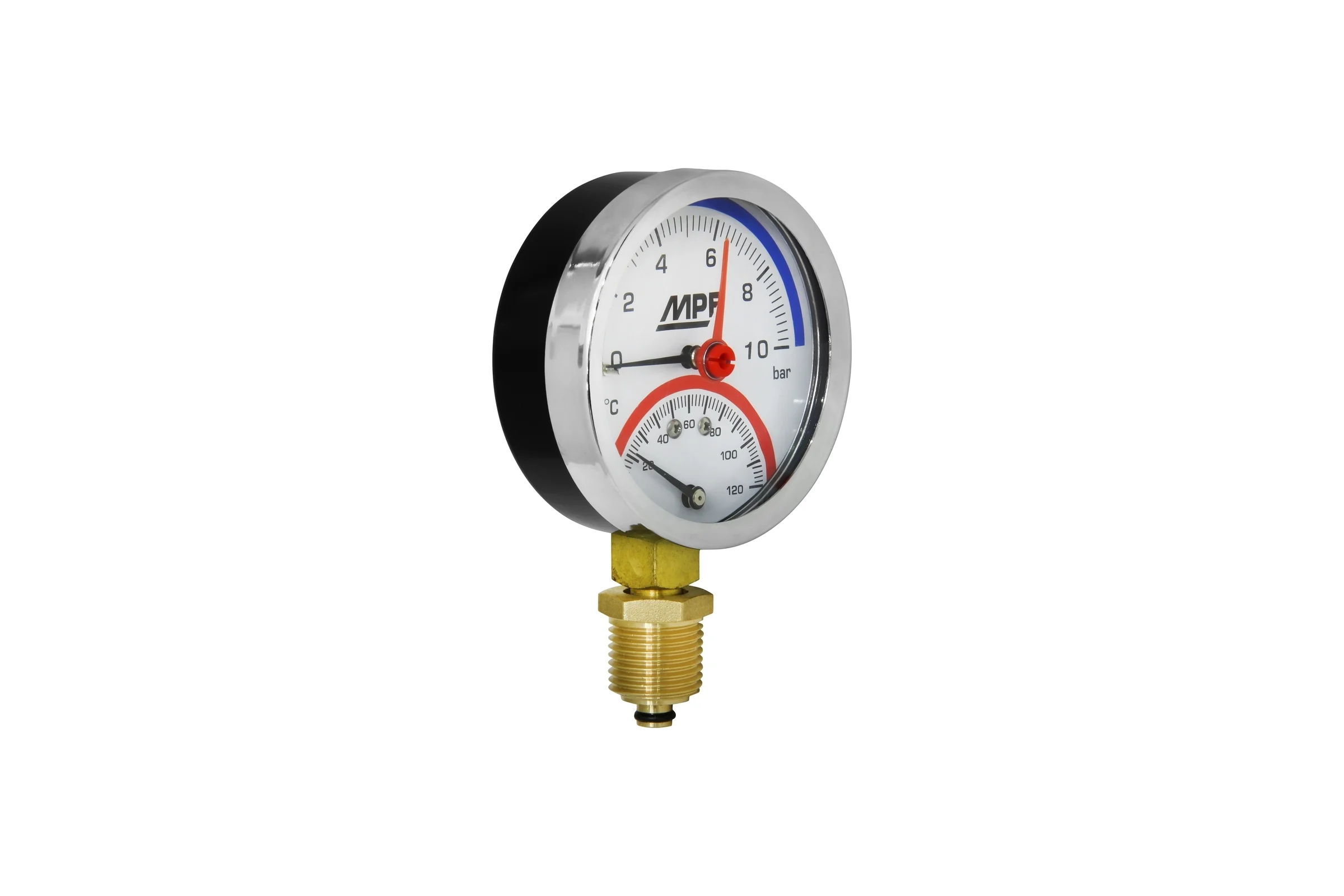 Термоманометр радиальный MPF 10 Бар, 120 гр., 1/2" нар. резьба ИС.161751