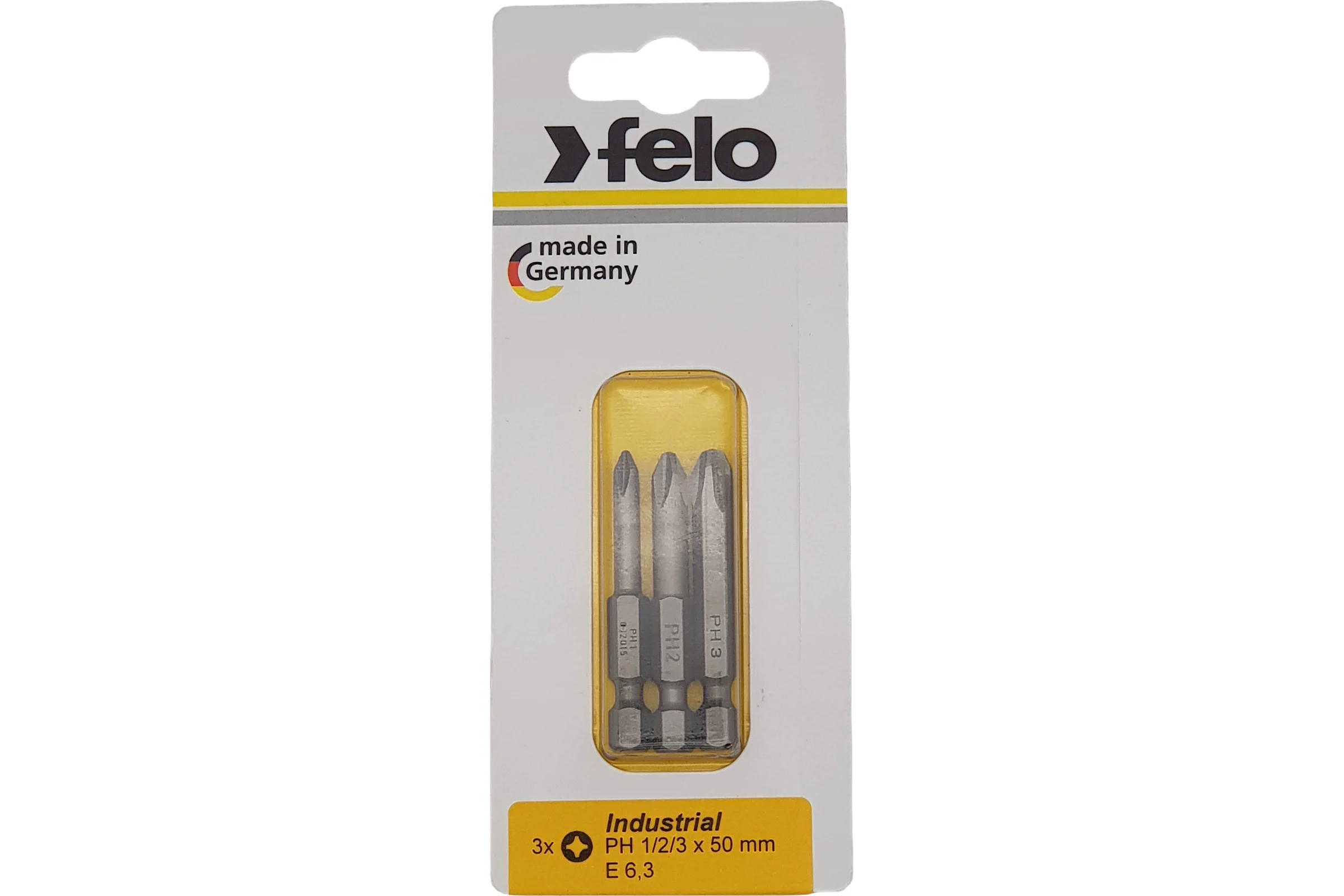 Бита крестовая PH 1/PH 2/PH 3, 50 мм, 3 шт. в блистере Felo 03293116