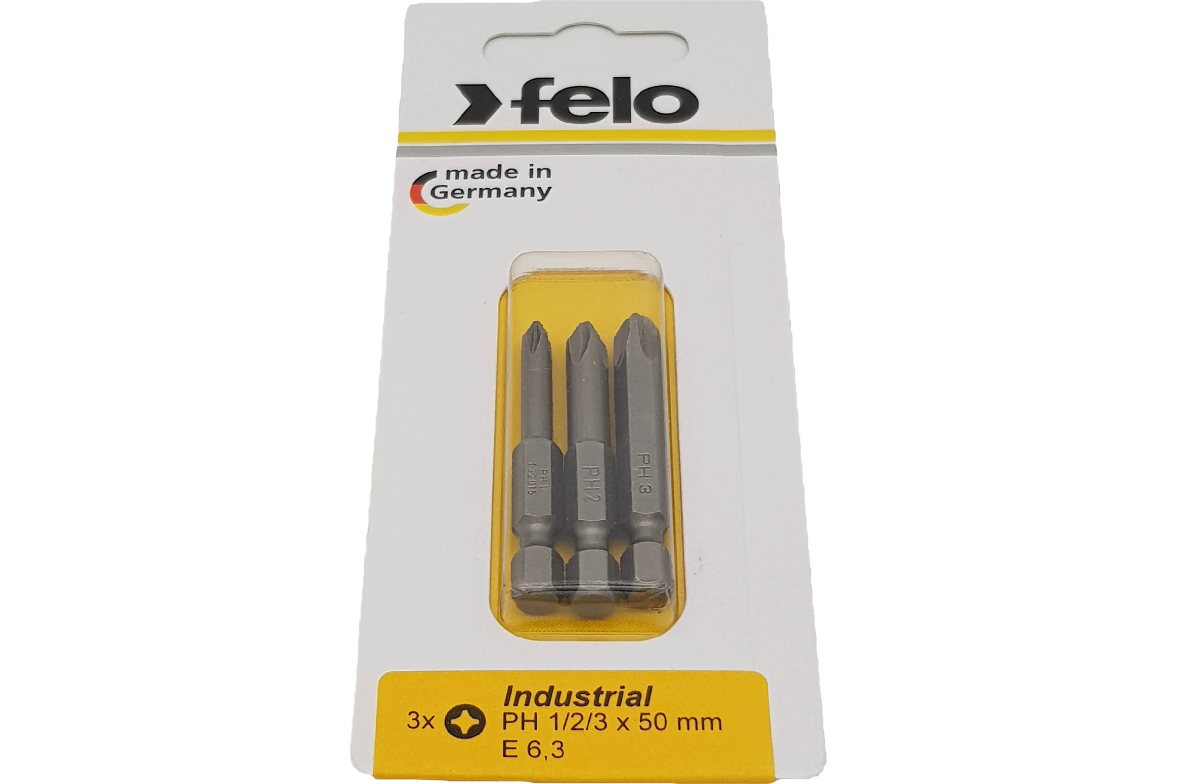 Бита крестовая PH 1/PH 2/PH 3, 50 мм, 3 шт. в блистере Felo 03293116