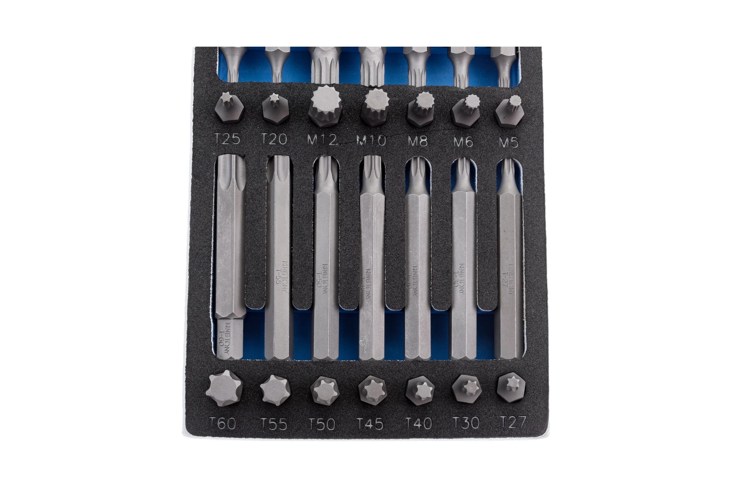 Набор вставок бит 10 мм TORX, SPLINE, HEX, ложемент, 44 предмета KING TONY 9-1044CQV