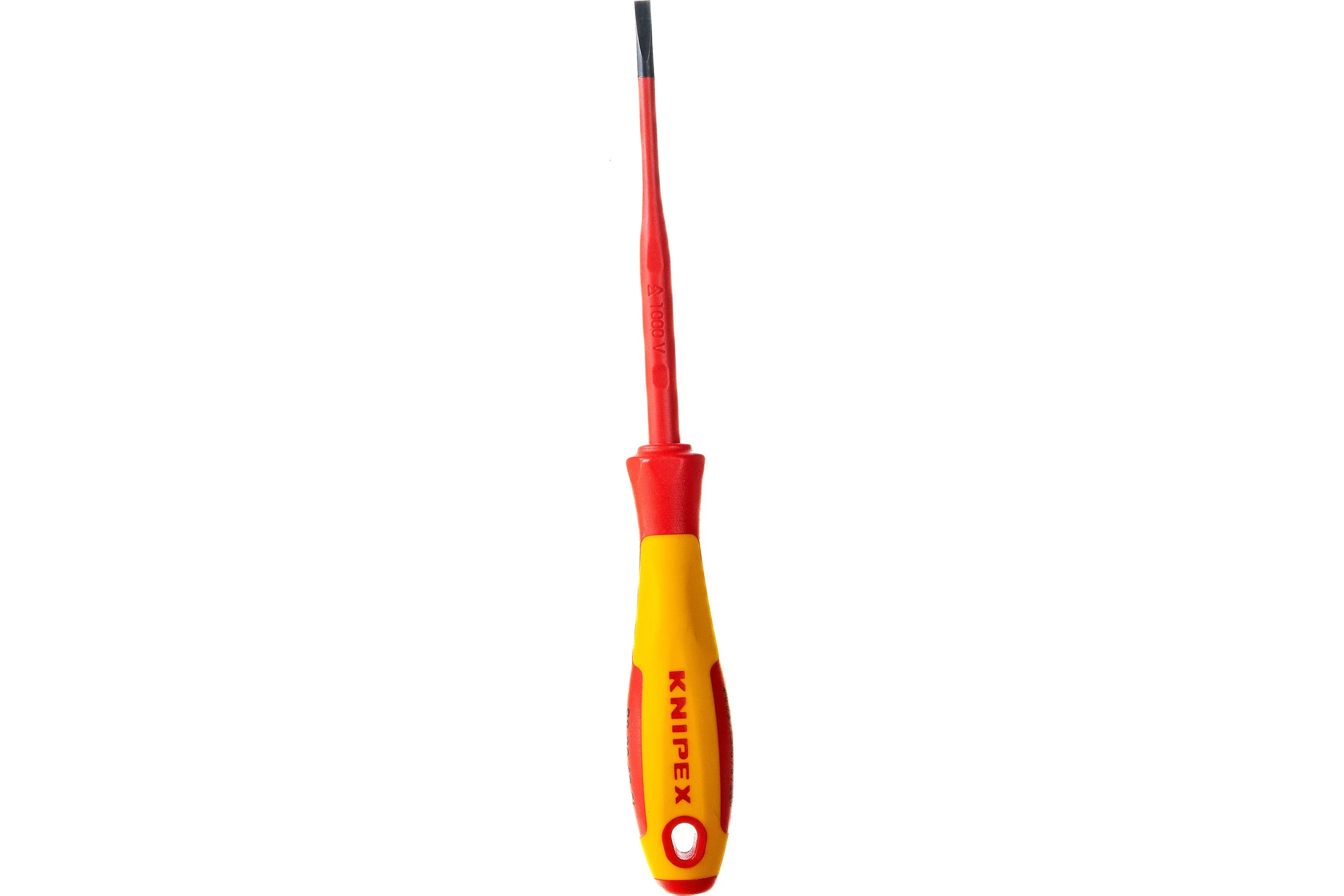 Отвертка KNIPEX SL4.0x0.8 шлицевая тонкая VDE, L  лезвия 100 мм, 1000V, 2-комп. рук-ка KN-982040SL