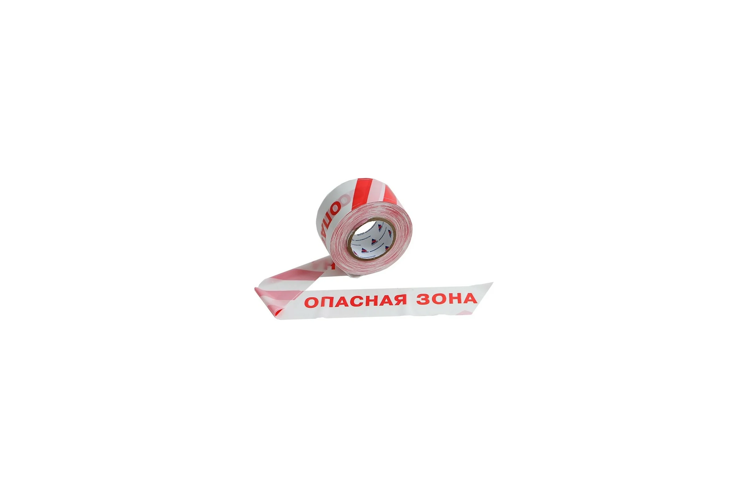 Оградительная лента с логотипом Опасная зона Протэкт 250 п.м.,75 мм, бело-красный ЛО-250/75 Ст, Лог ОЗ, б/кр